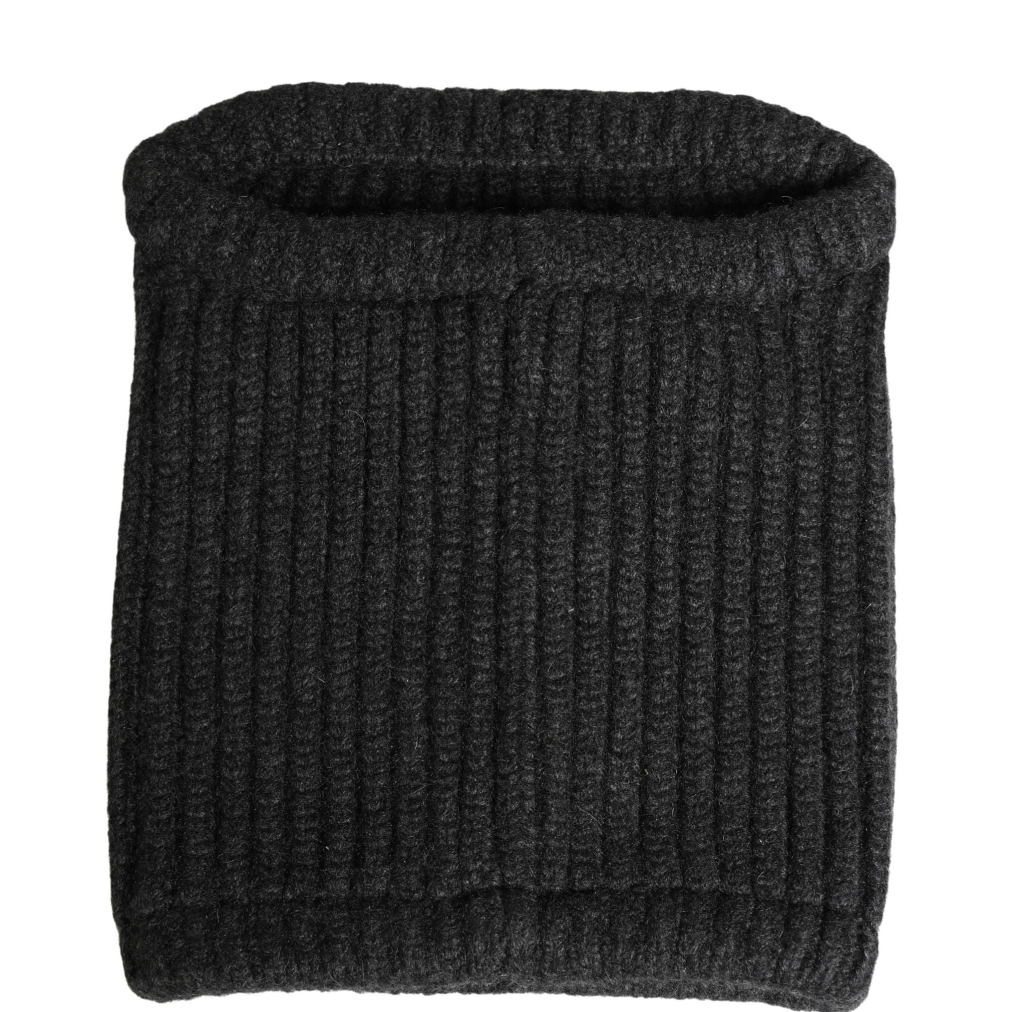 Dolce & Gabbana Black Cashmere Knitted Men Winter Neck Warmer Hat
