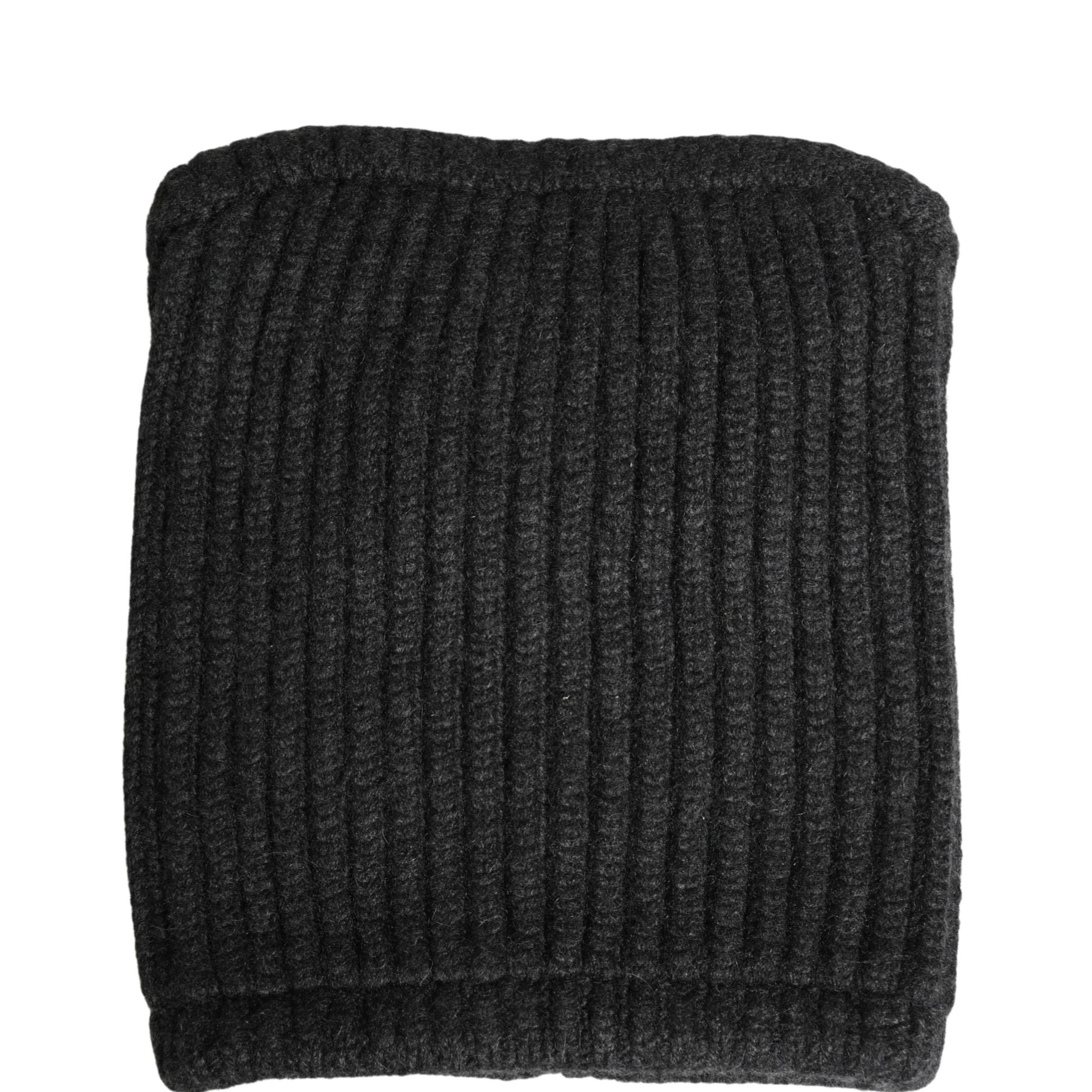 Dolce & Gabbana Black Cashmere Knitted Men Winter Neck Warmer Hat