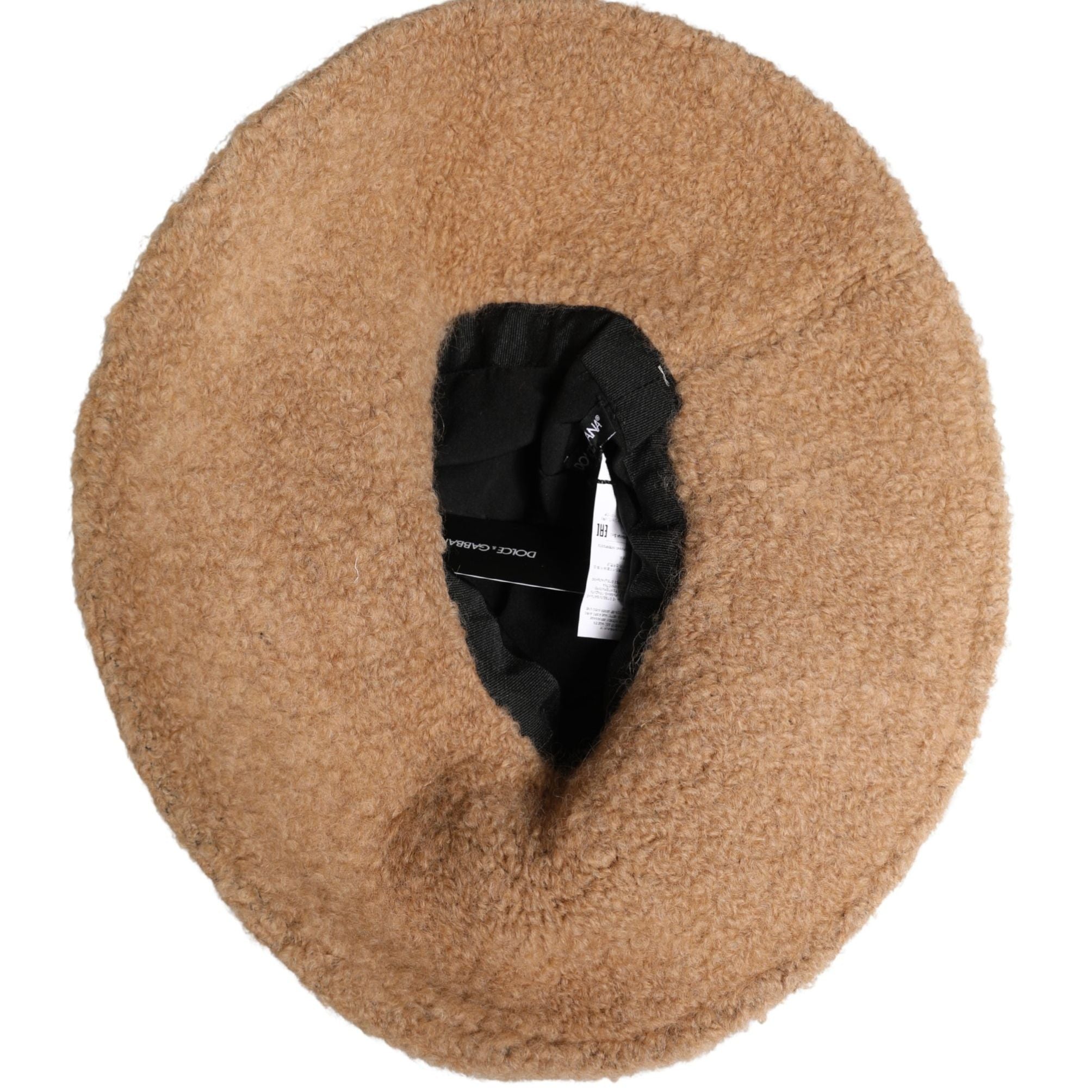 Dolce & Gabbana Beige Virgin Wool Fur Women Knitted Capello Hat