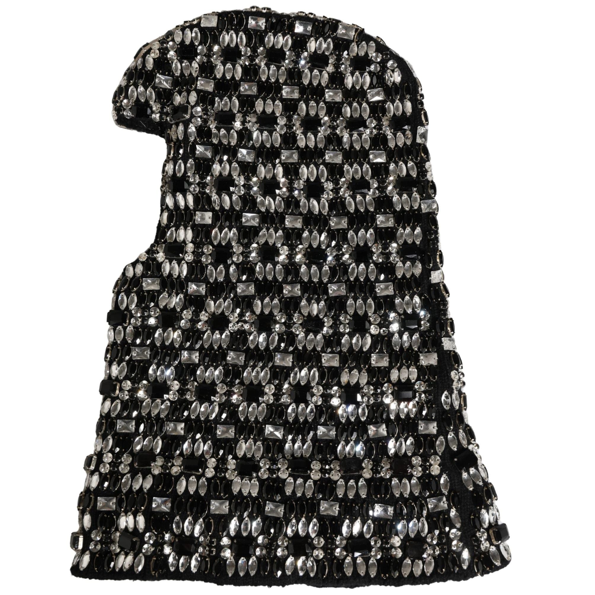 Dolce & Gabbana Black Wool Crystal Embellished Balaclava Hat
