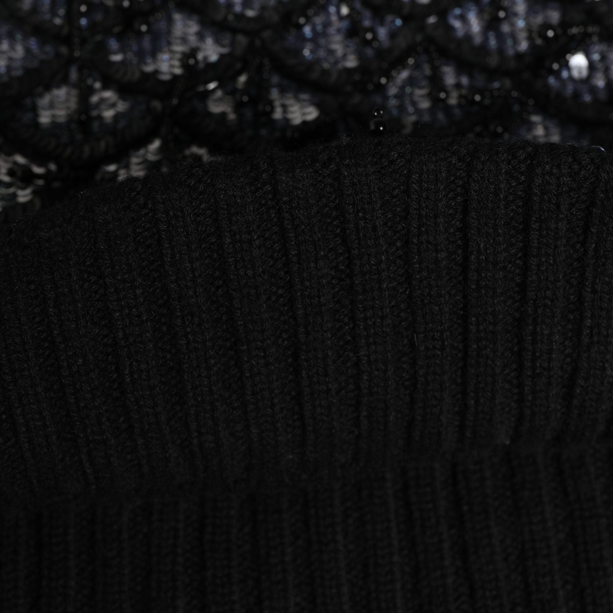 Dolce & Gabbana Black Wool Crystal Embellished Balaclava Hat