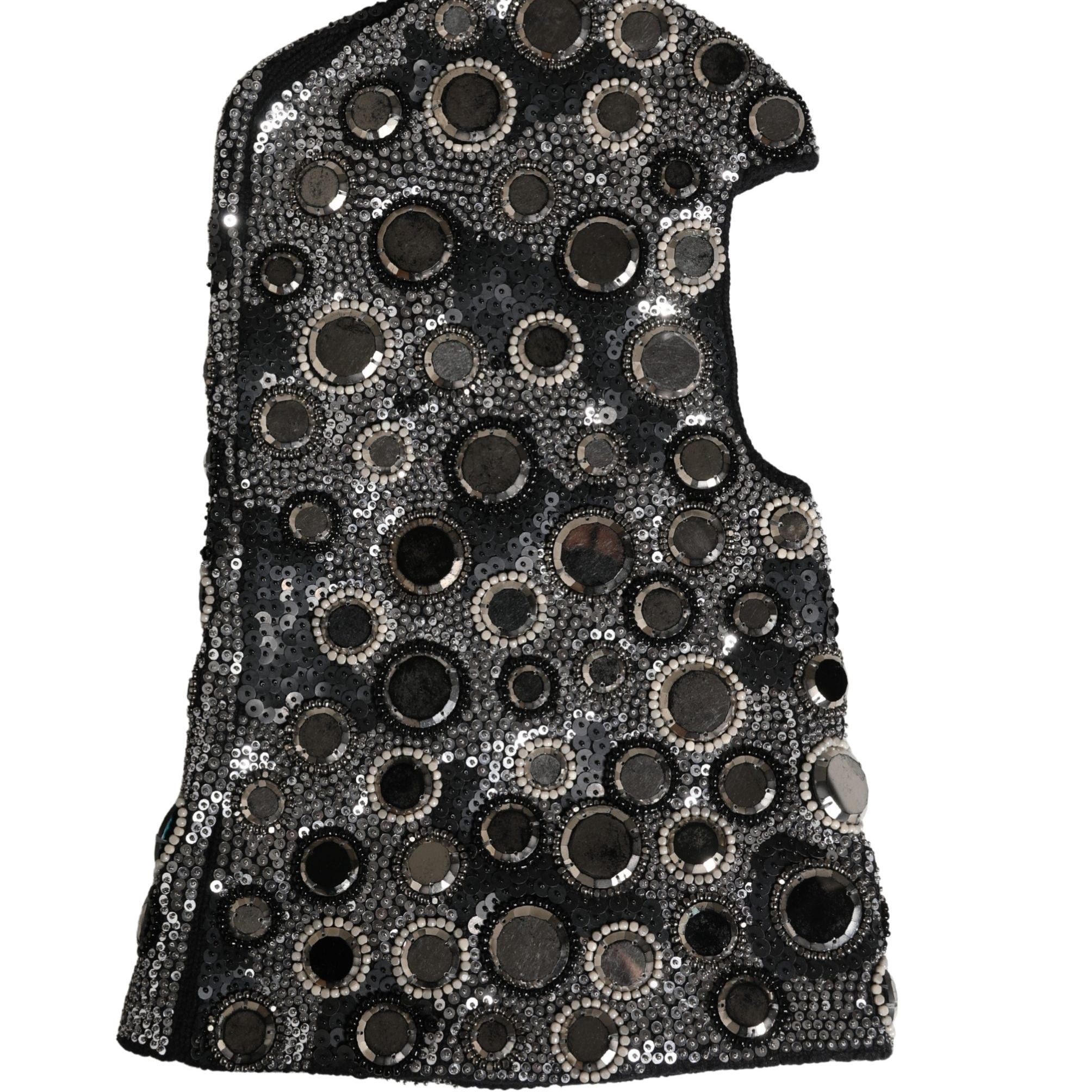 Dolce & Gabbana Black Wool Crystal Embellished Balaclava Hat