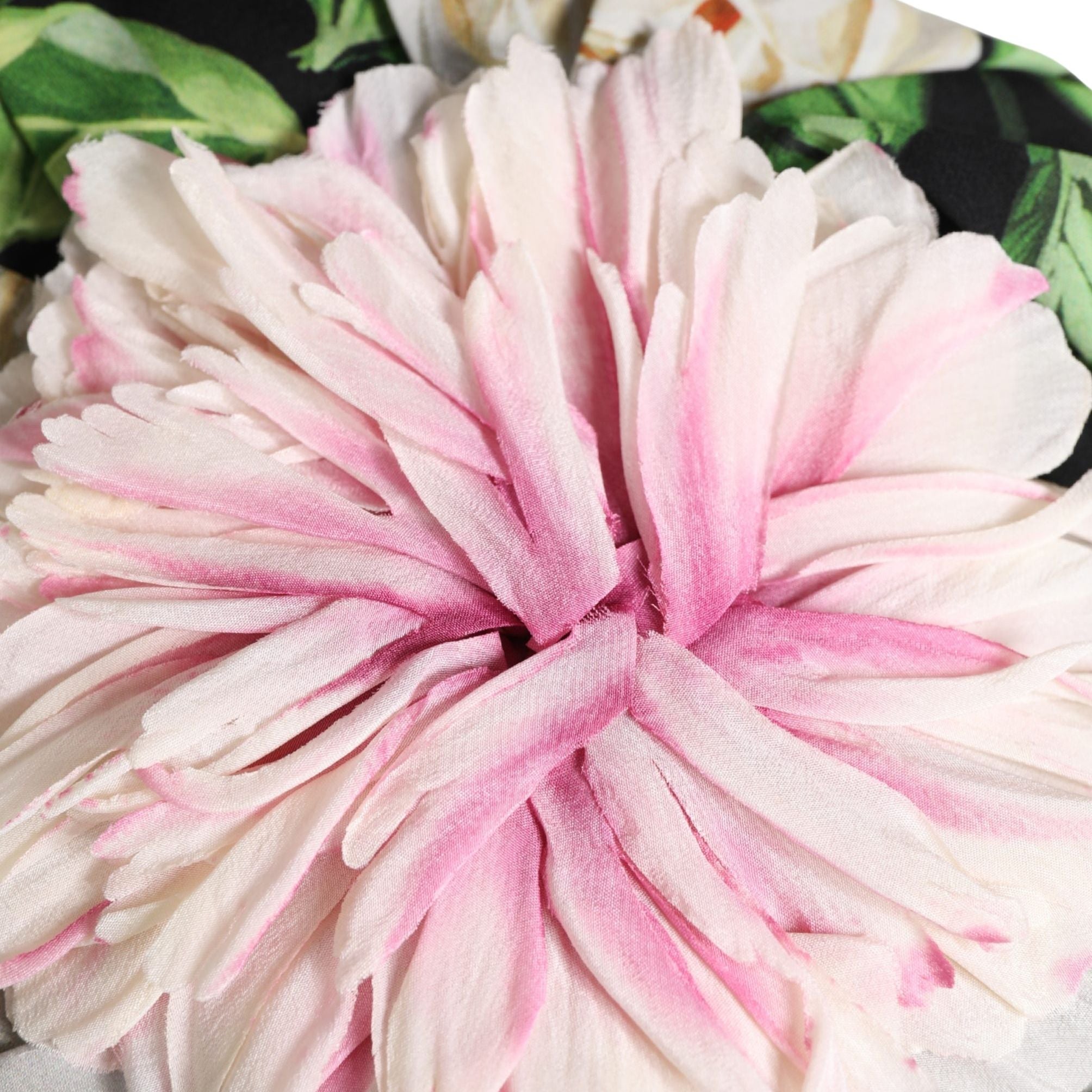 Dolce & Gabbana Black Floral Motif Turban Headwear Women Hat