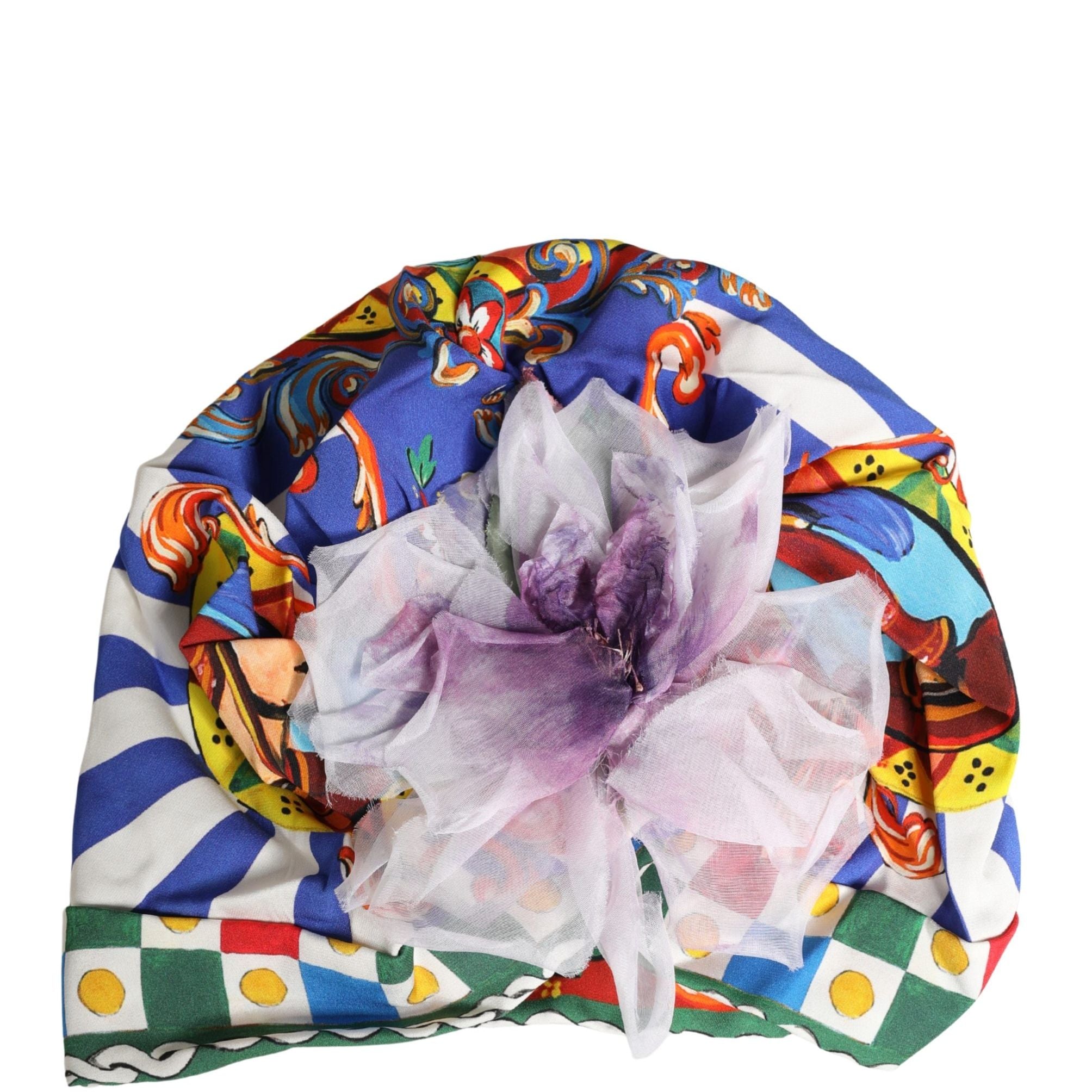 Dolce & Gabbana Multicolor Carretto Motif Turban Headwear Hat