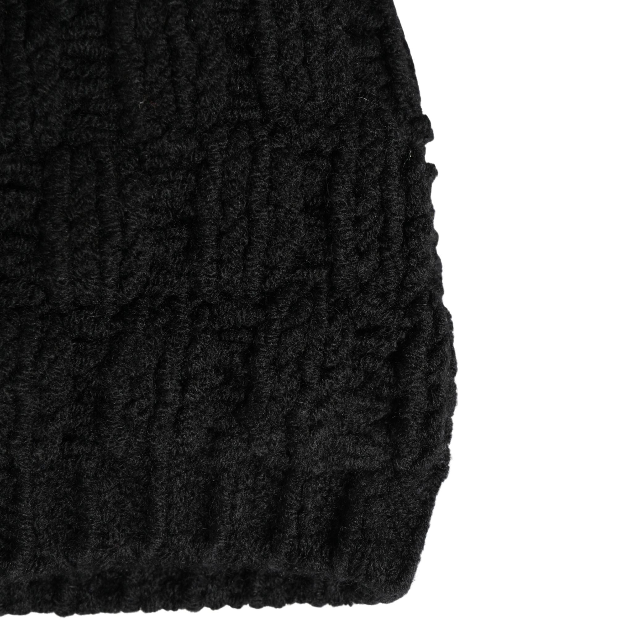 Dolce & Gabbana Black Acrylic Knitted Fur Winter Beanie