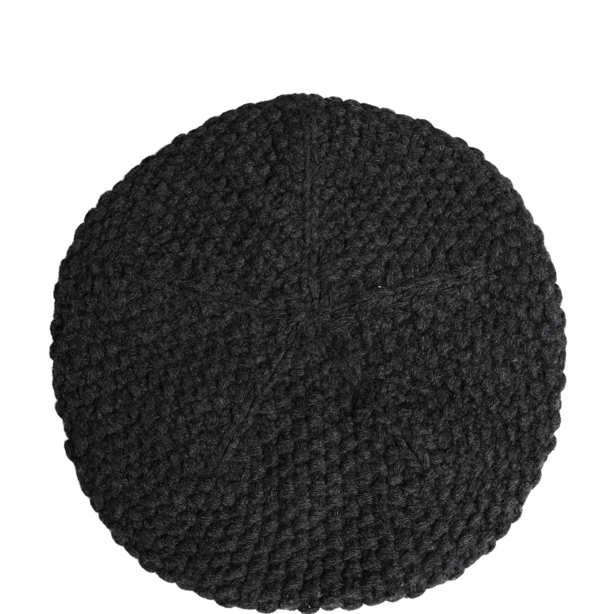 Dolce & Gabbana Black Virgin Wool Knitted Winter Beret Hat