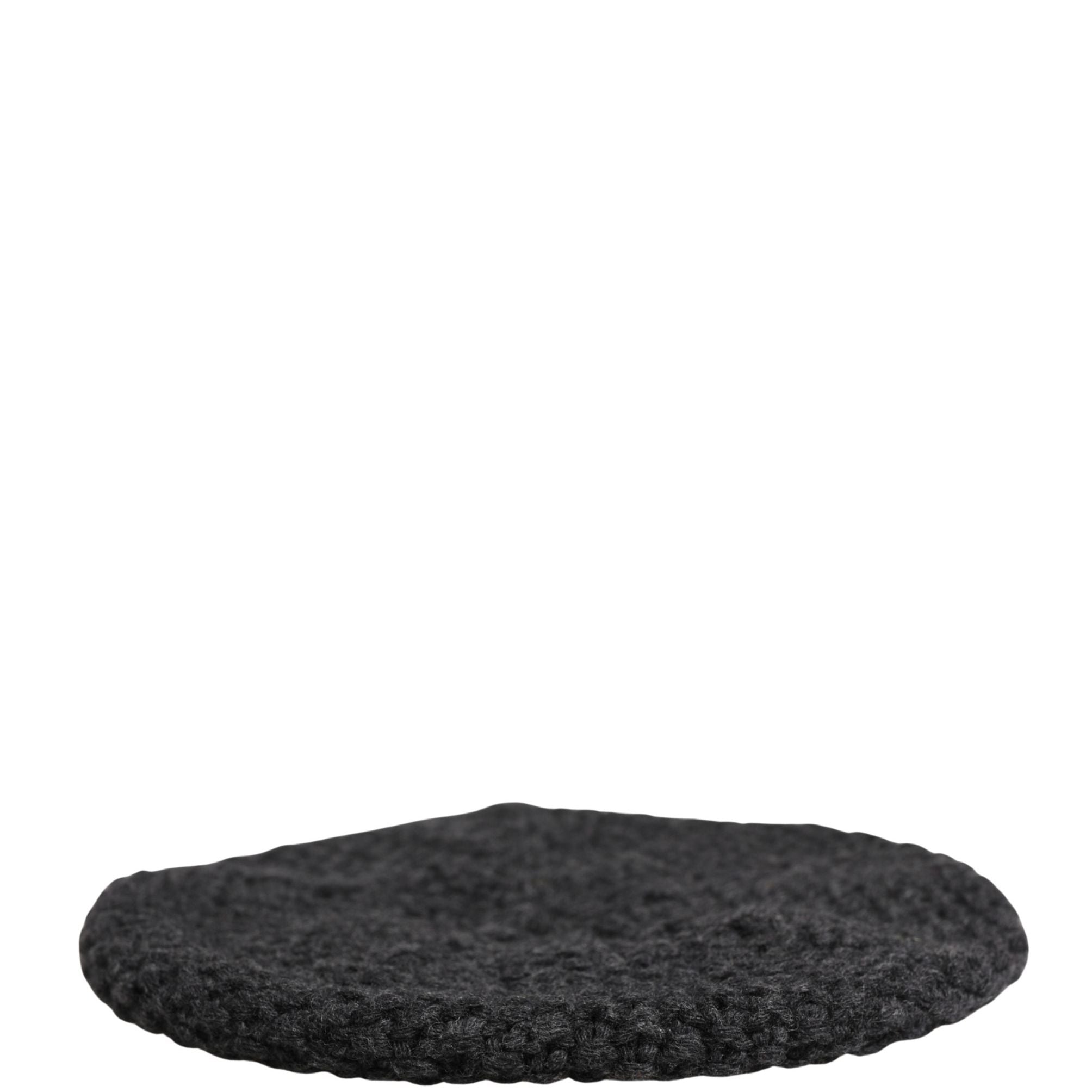 Dolce & Gabbana Black Virgin Wool Knitted Winter Beret Hat