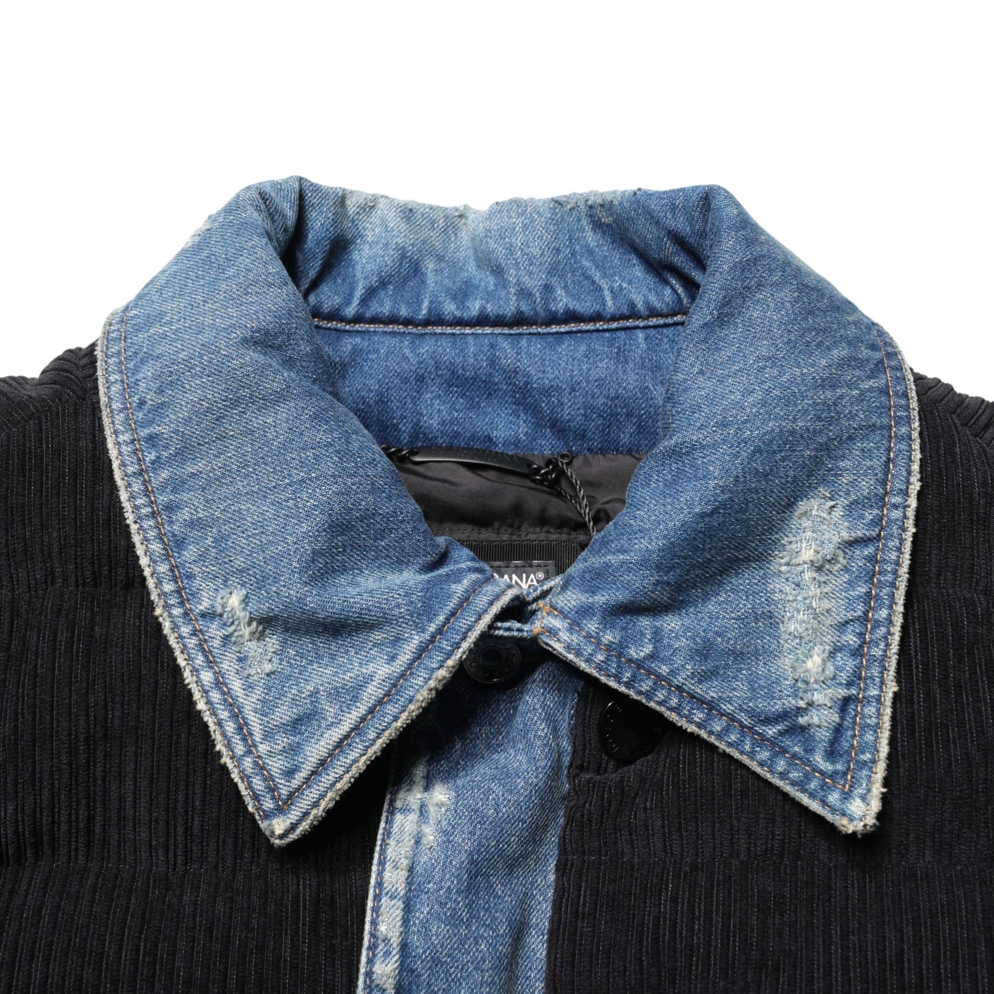 Dolce & Gabbana Black Blue Cotton Denim Blouson Men  Jacket