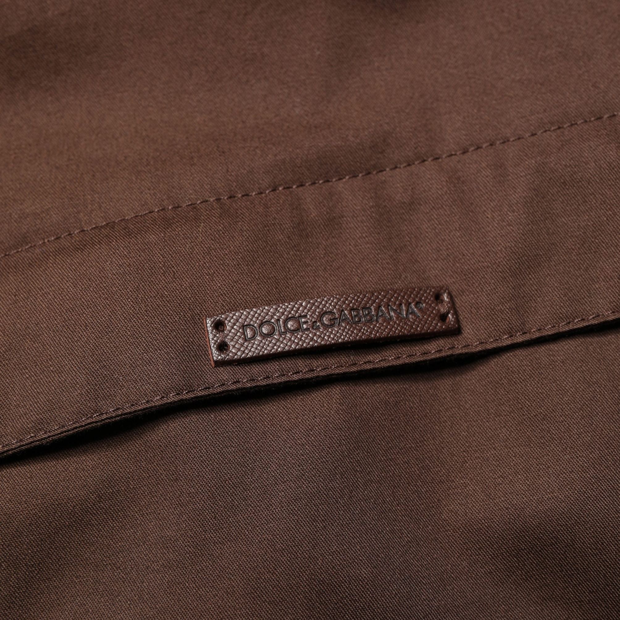 Dolce & Gabbana Brown Beige Cotton Zip Windbreaker Jacket