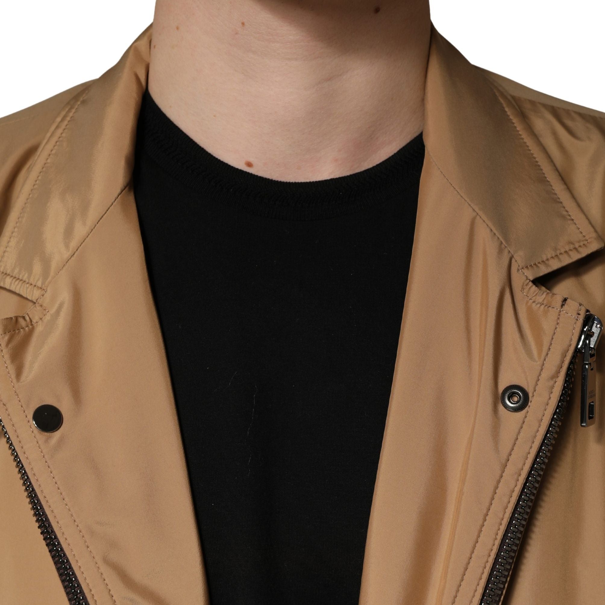 Dolce & Gabbana Brown Single Breasted Layered Coat Jacket