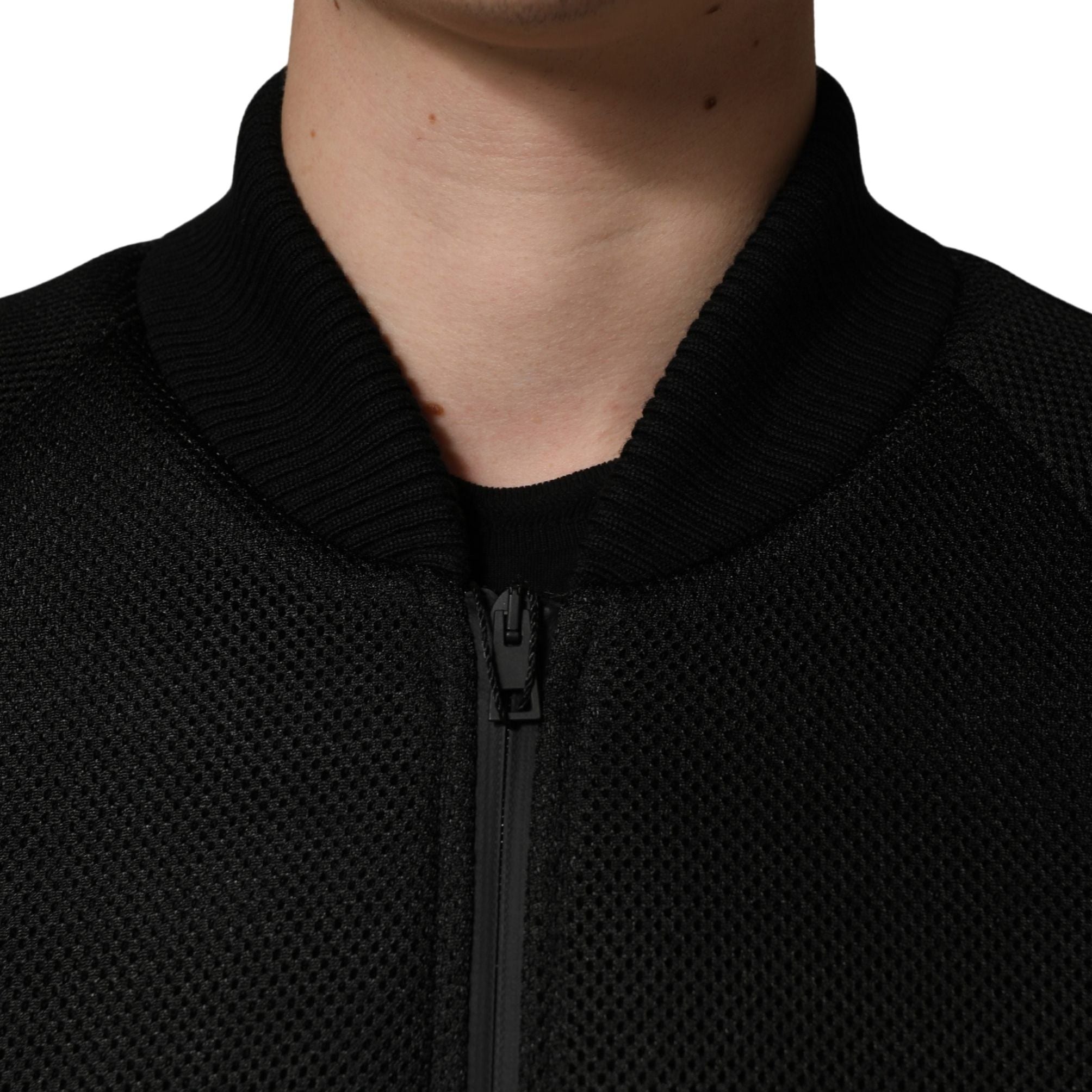 Dolce & Gabbana Men Black Nylon Full Zip Bomber Jacket