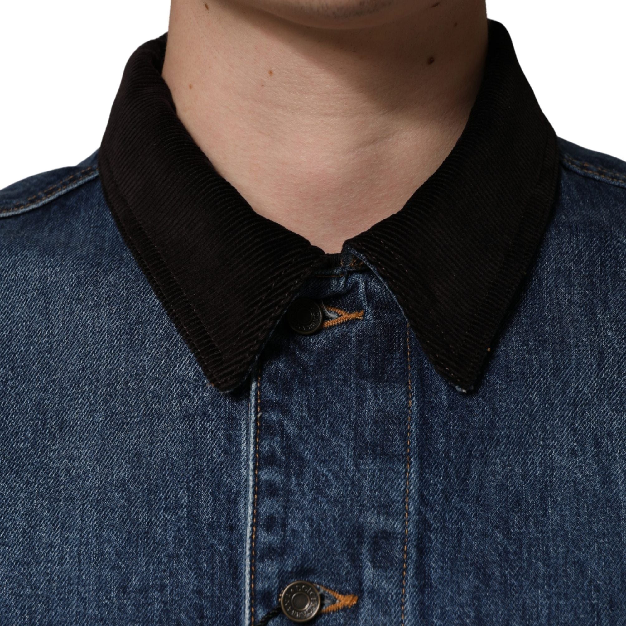 Dolce & Gabbana Black Blue Cotton Denim Blouson Men Jacket