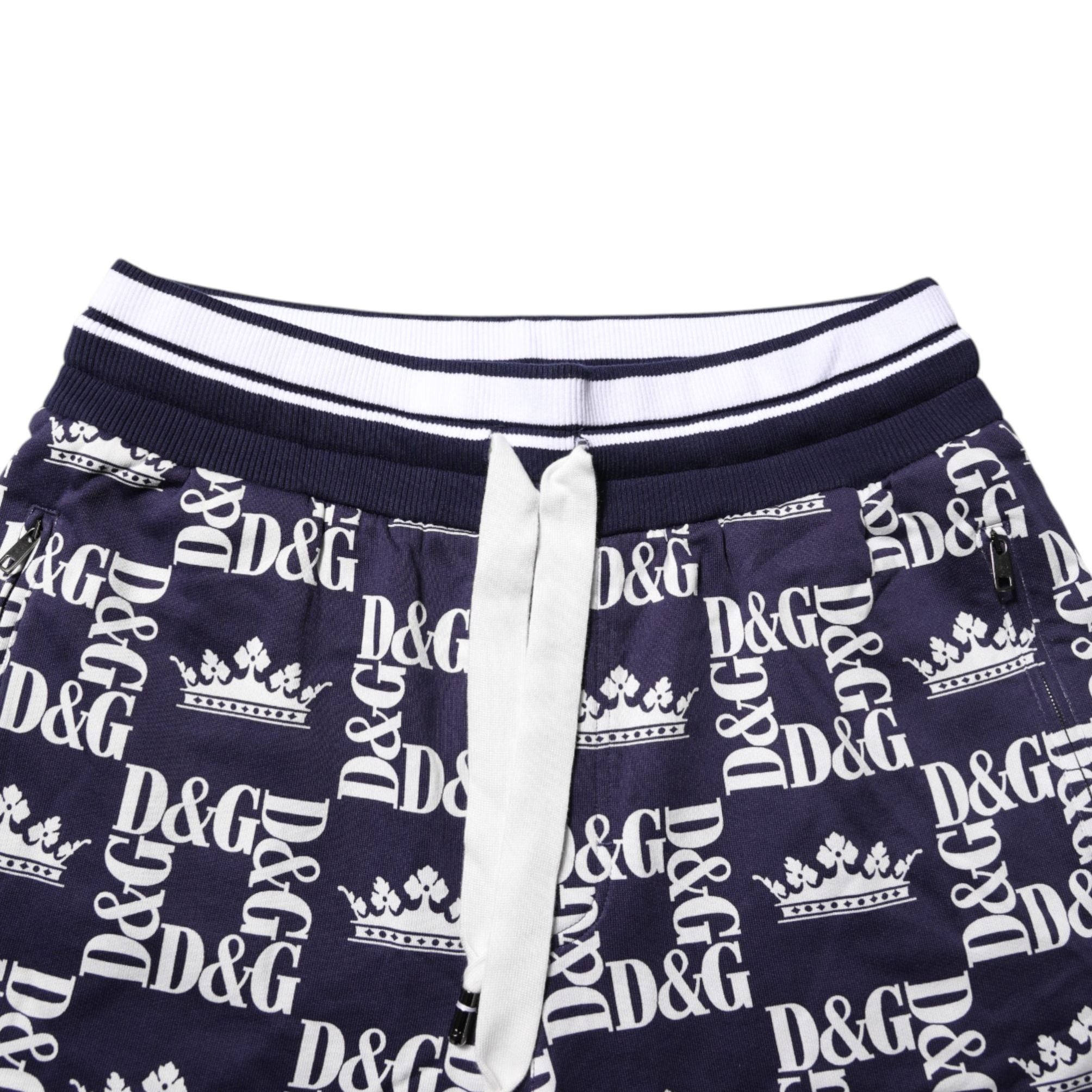 Dolce & Gabbana Blue DG Logo Print Chino Men Bermuda Shorts