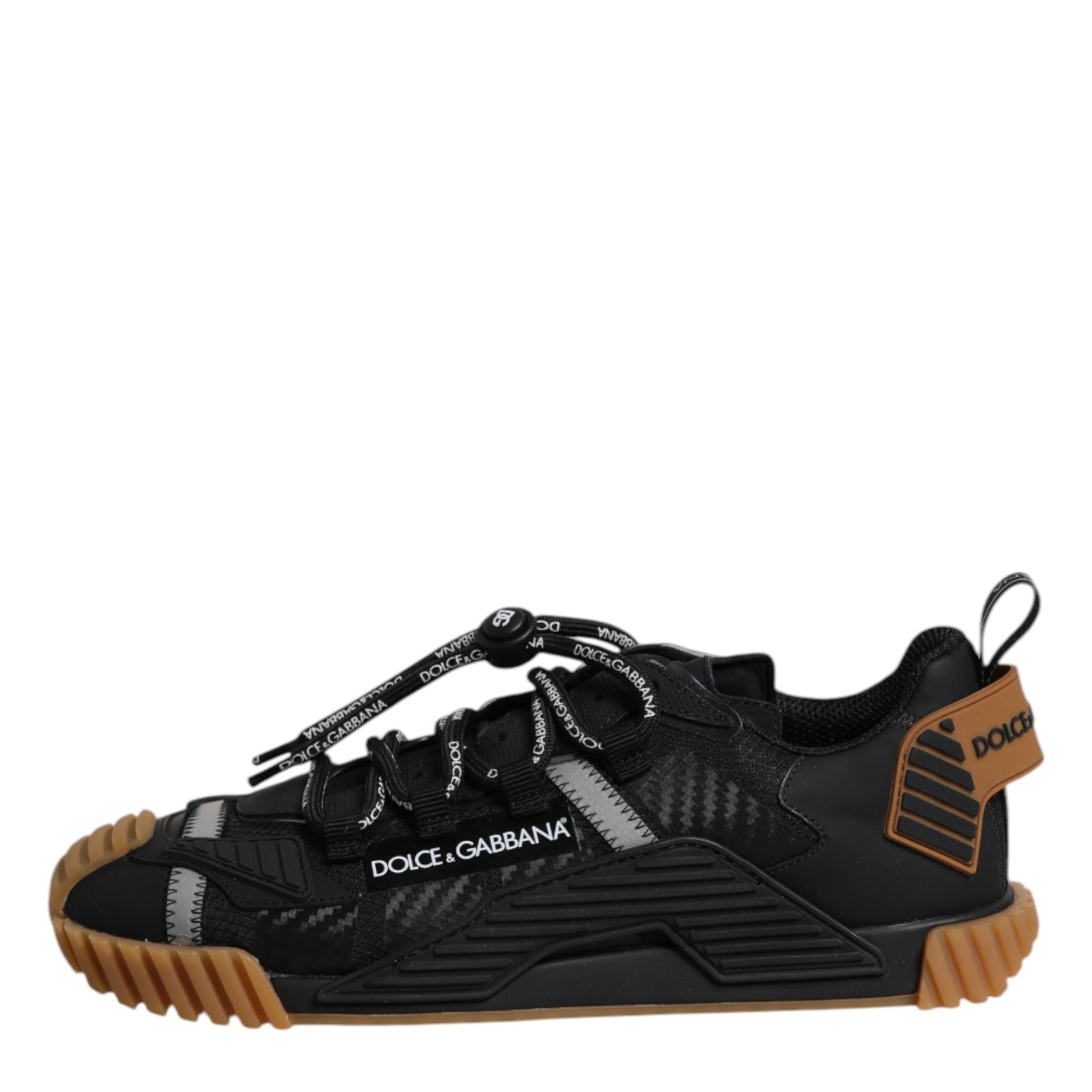 Dolce & Gabbana Black Logo Lace Up Low Top NS1 Sneakers Shoes