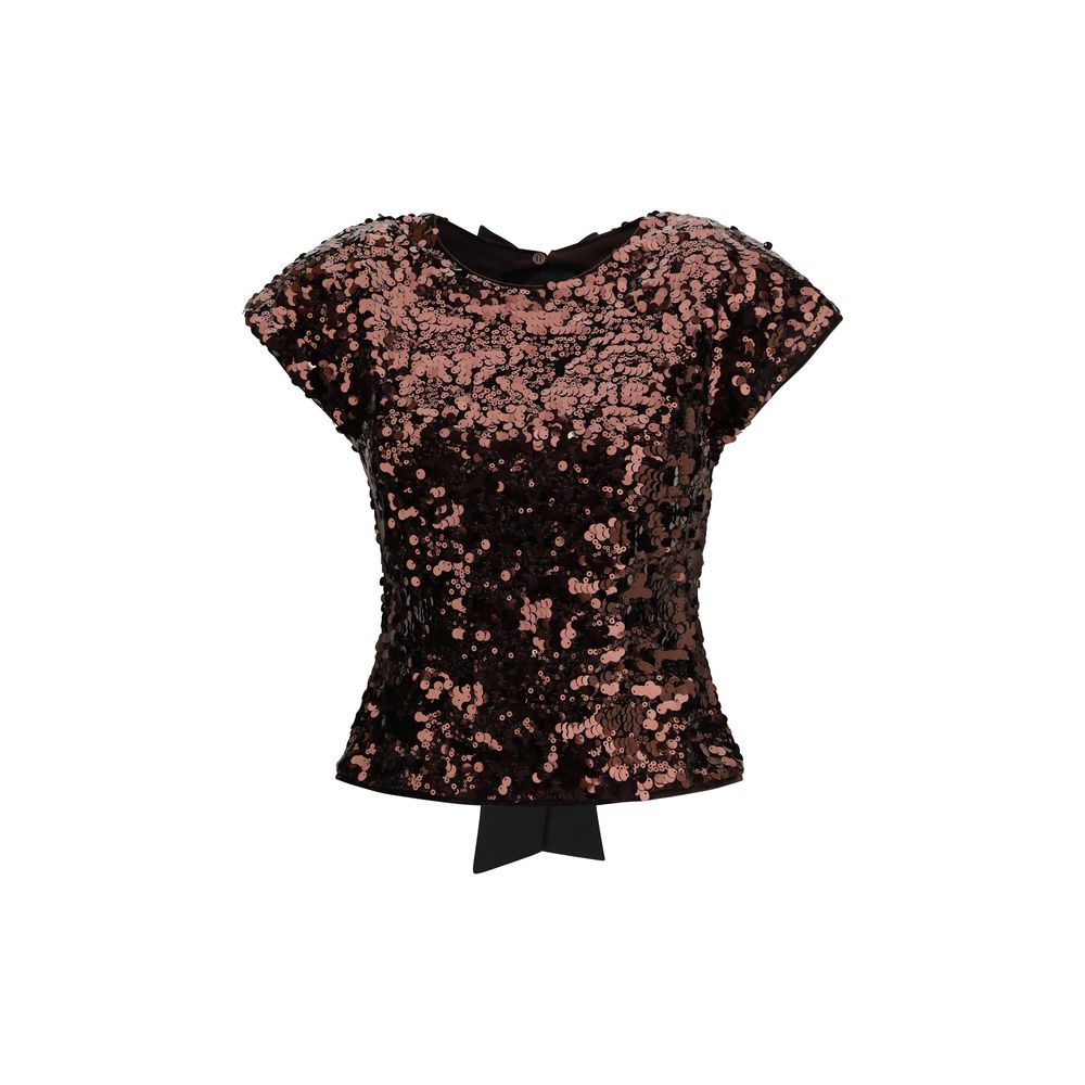 Ganni Brown Polyester Top