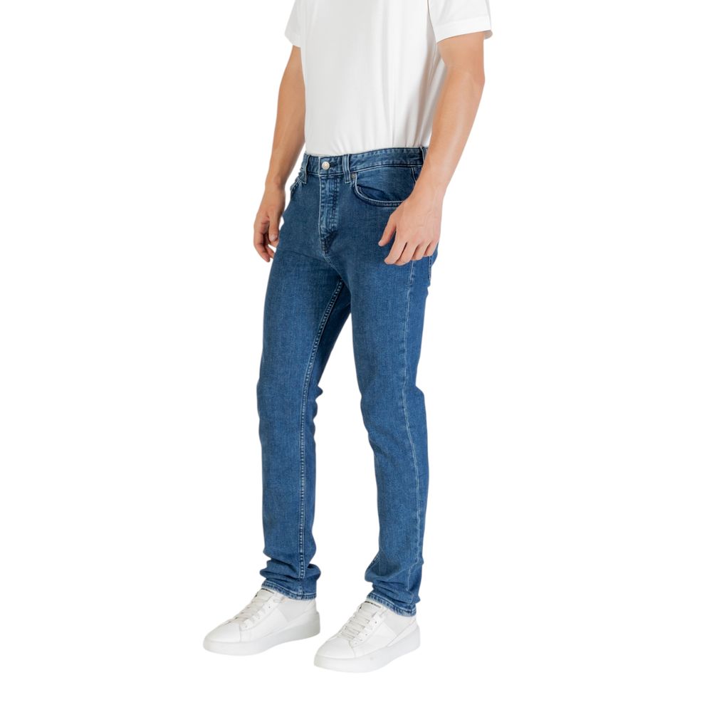 Hugo Boss Blue Polyester Skinny Jeans