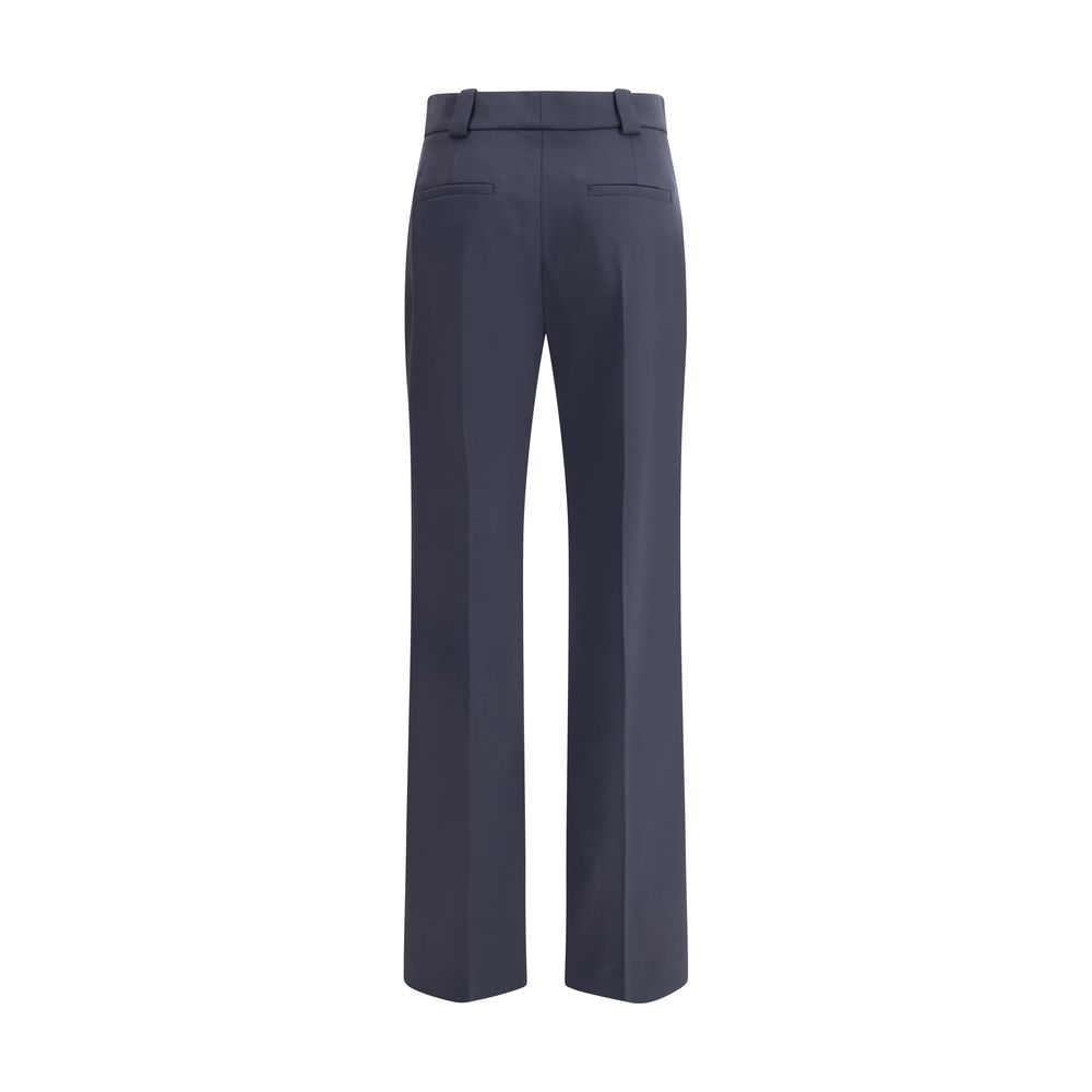 Chloé Blue Fleece Wool Casual Pants