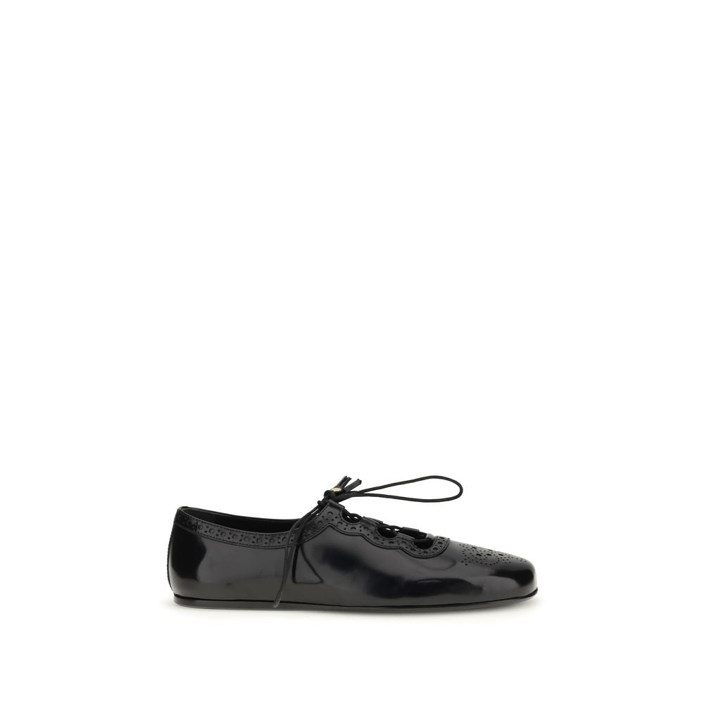 Church's Black Calf Leather Bos Taurus Ballet Flats