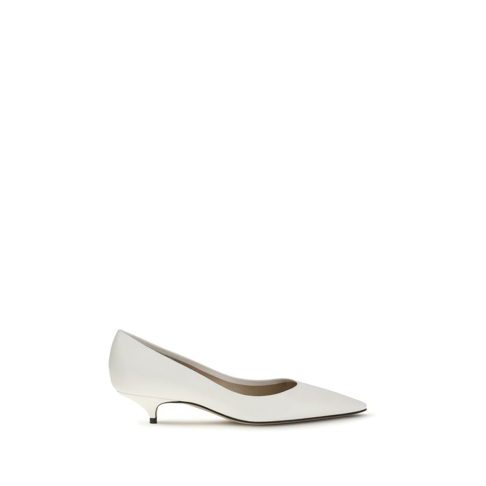 The Row White Lamb Ovis Aries Aries Mid Heel Pumps
