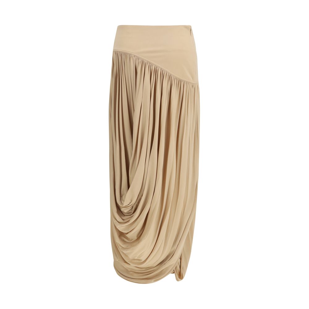 Ferragamo Beige Viscose Long Skirt