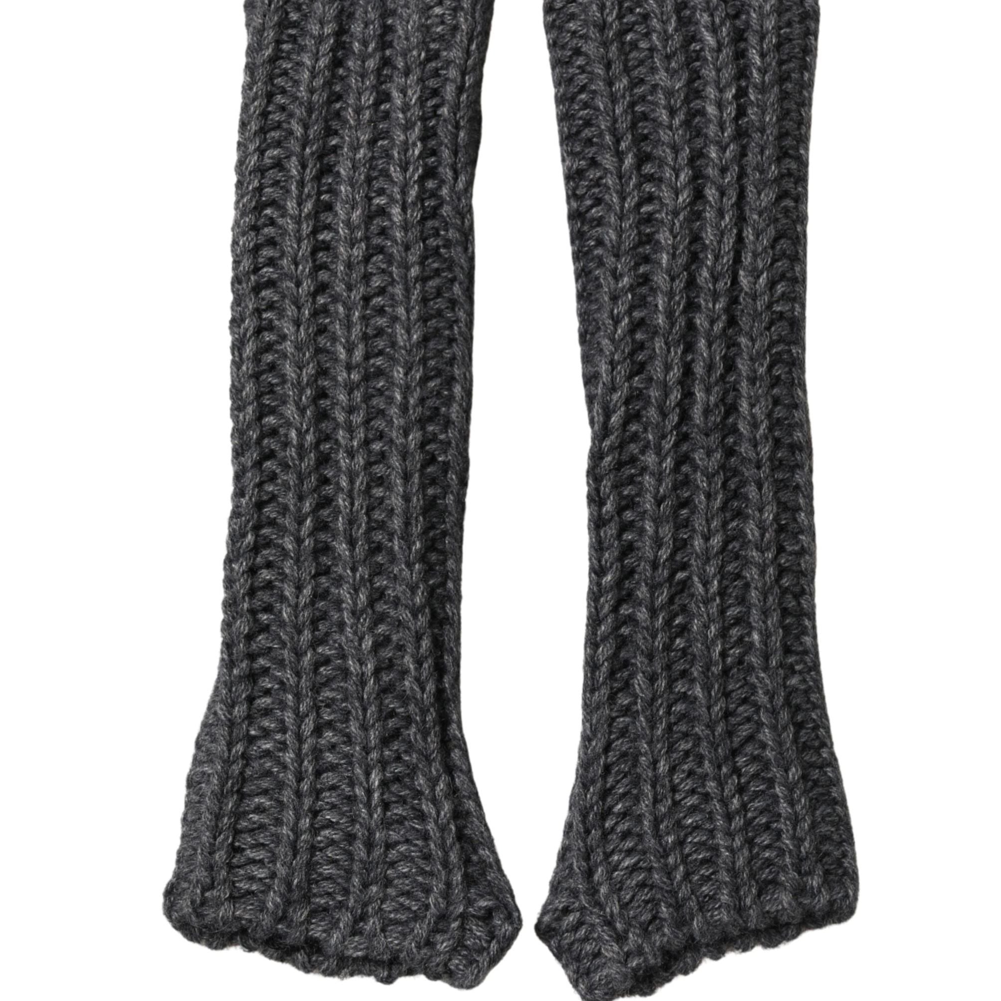 Dolce & Gabbana Gray Acrylic Knitted Fingerless Arm Warmer Gloves