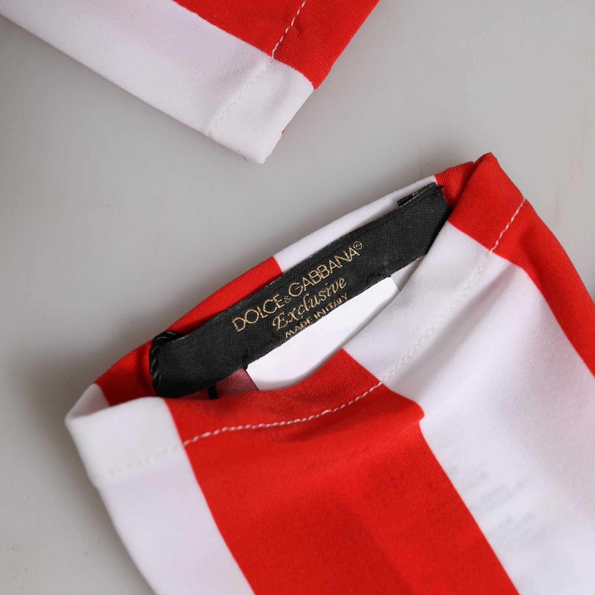 Dolce & Gabbana Red White Stripes Nylon Elbow Length Women Gloves
