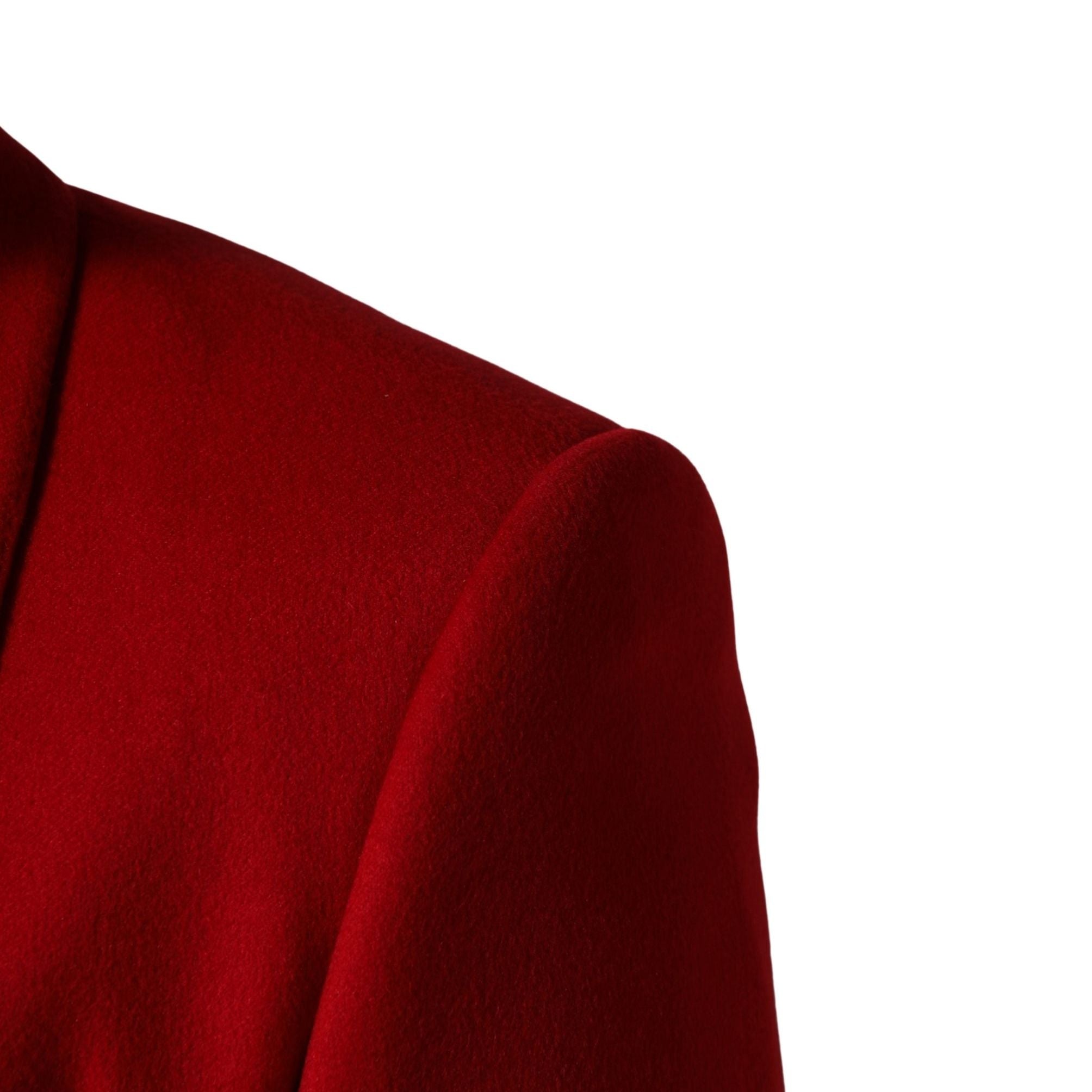Dolce & Gabbana Red Cashmere Single Breasted Jacket Blazer