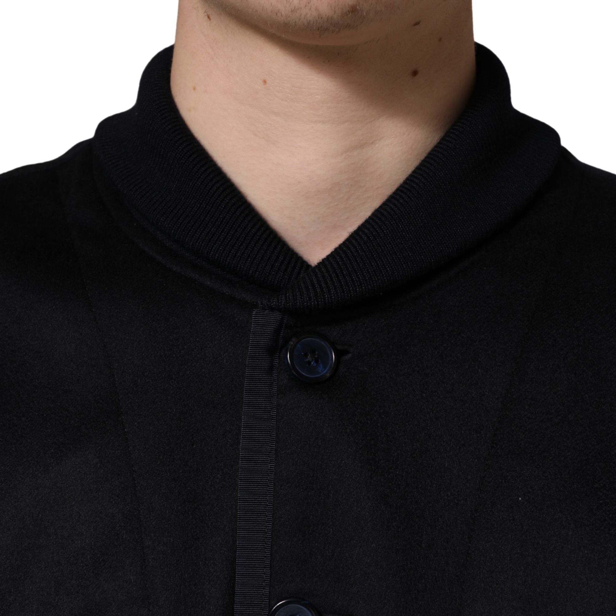 Dolce & Gabbana Black Cashmere Knitted Button Down Jacket