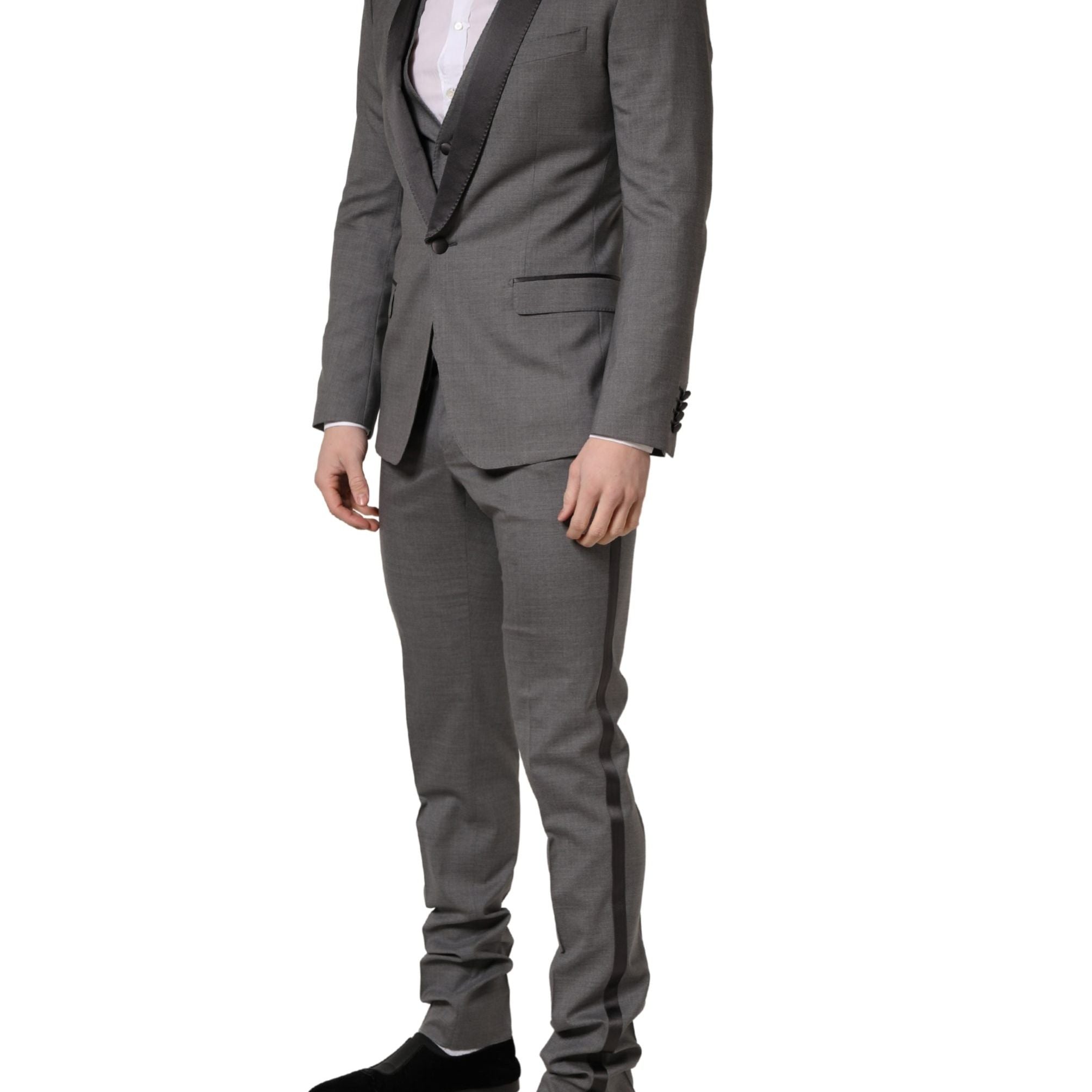 Dolce & Gabbana Gray Wool Single Breasted 1 Button 3PC Suit