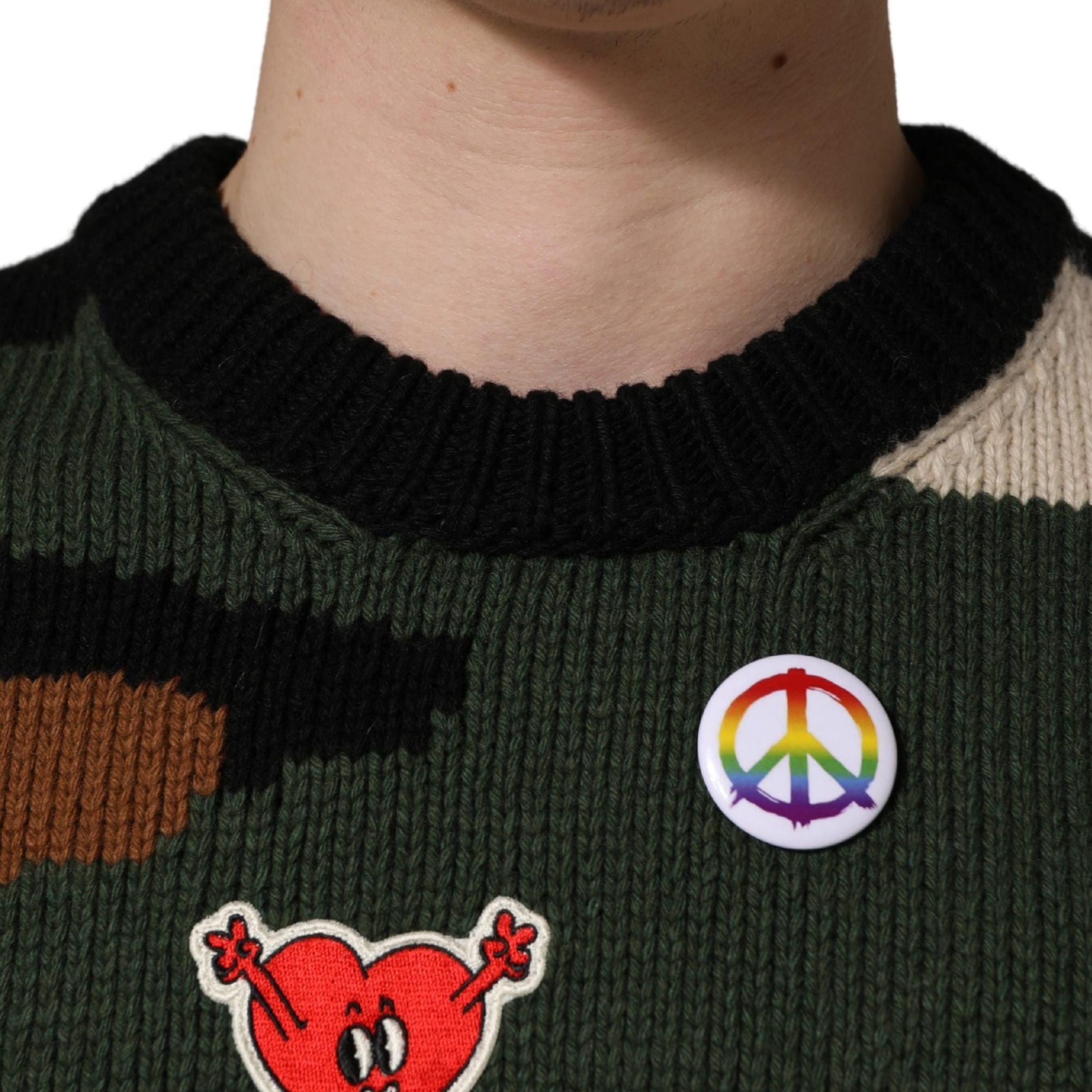 Dolce & Gabbana Multicolor Intarsia-Knit Camouflage Pullover Sweater