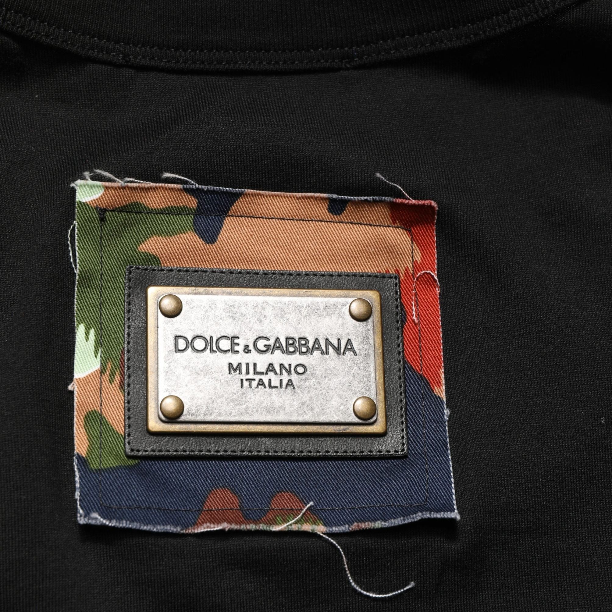 Dolce & Gabbana Black Italians Do It Better Camo Pocket Men T-shirt