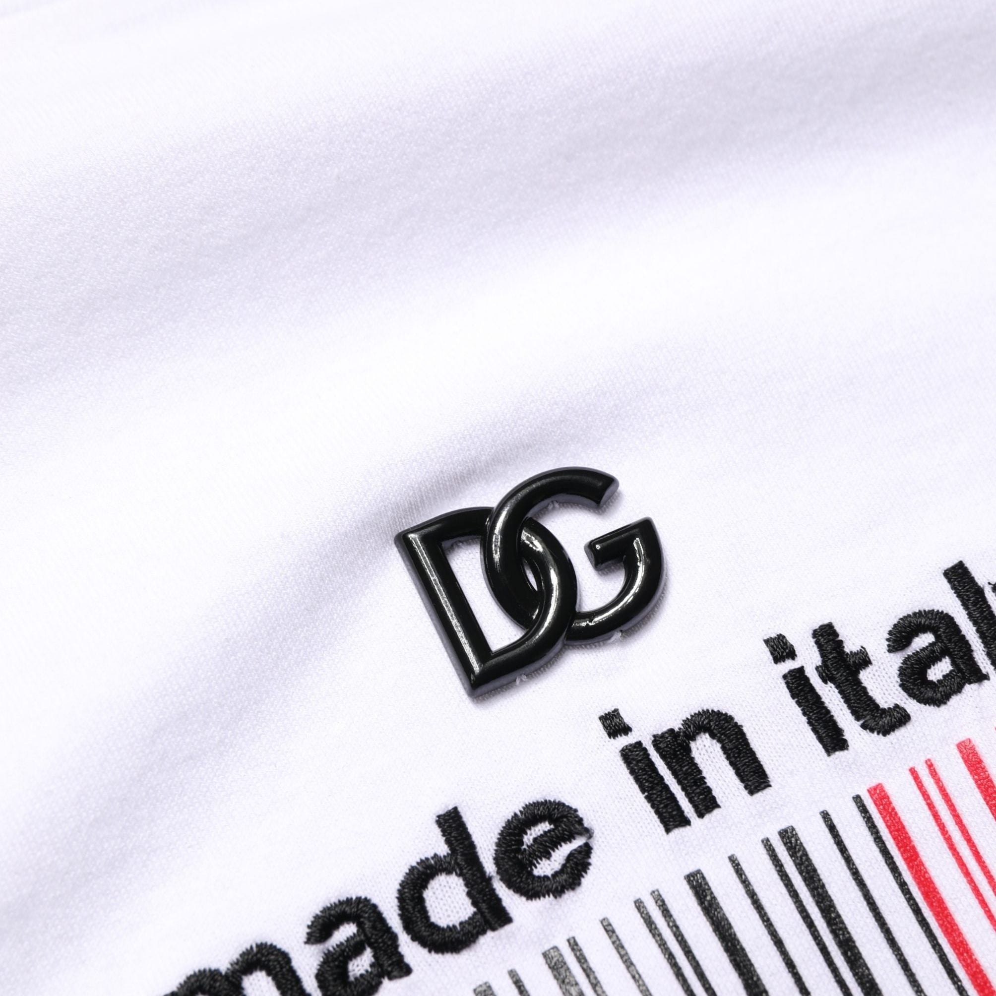 Dolce & Gabbana White Barcode Cotton Crew Neck Men T-shirt