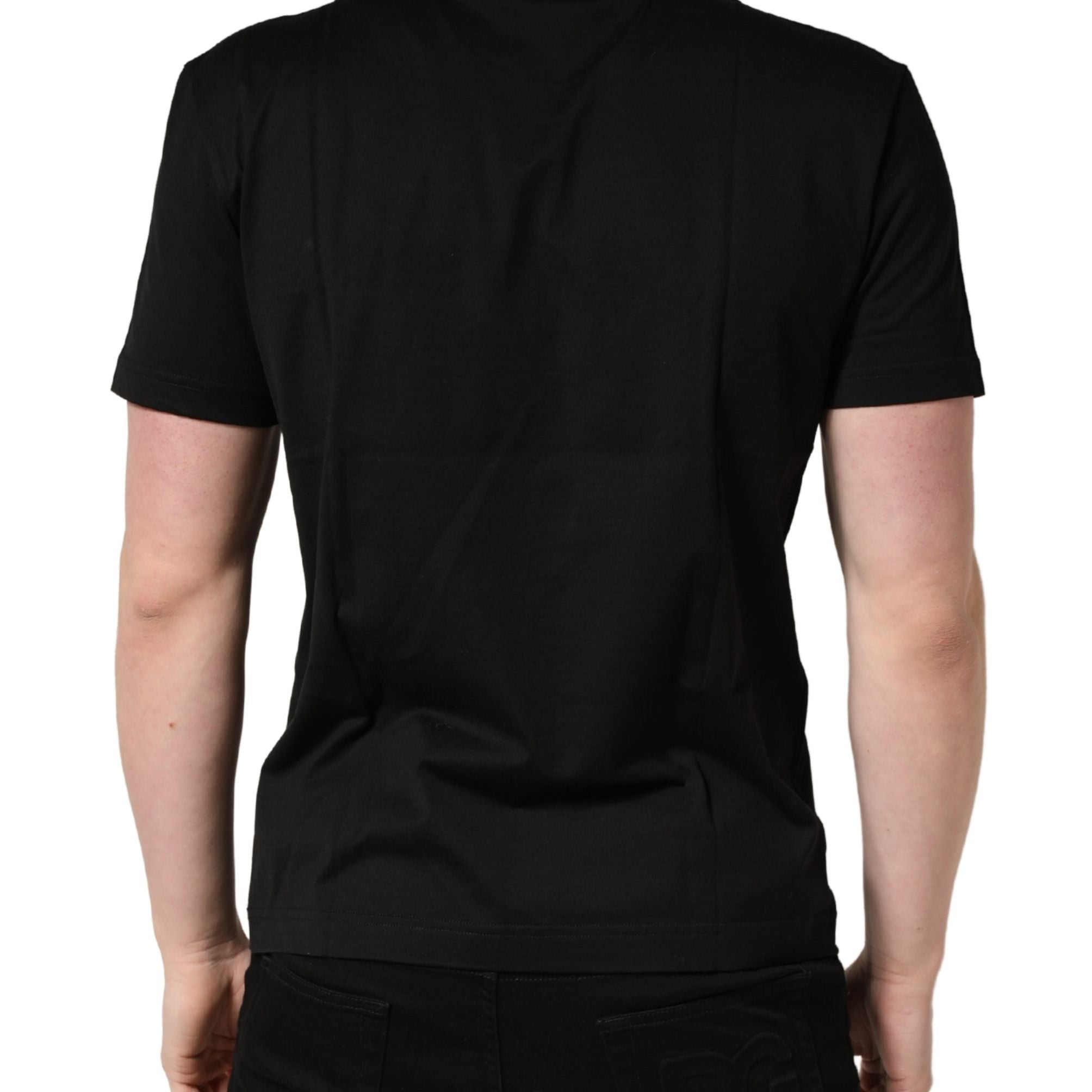 +39 MASQ Black Logo DG Print Cotton Crew Neck T-shirt