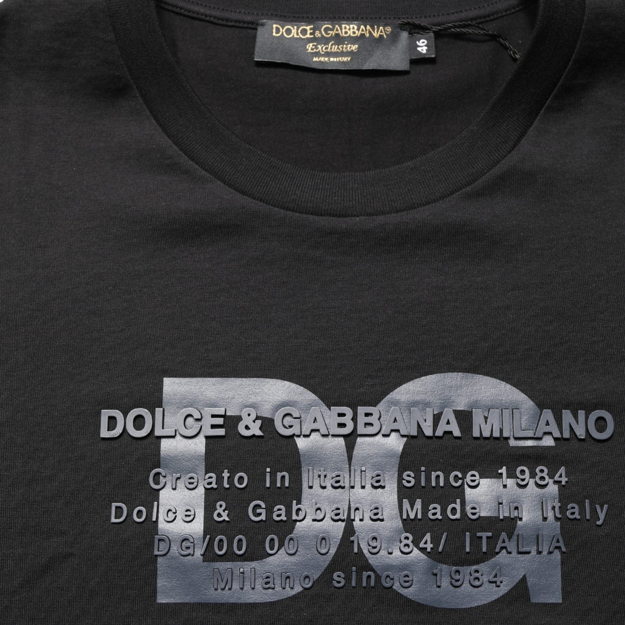+39 MASQ Black Logo DG Print Cotton Crew Neck T-shirt