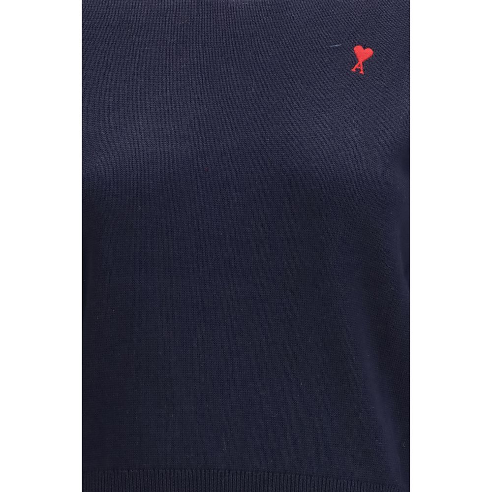 Ami Paris Blue Merino Wool Sweatshirt