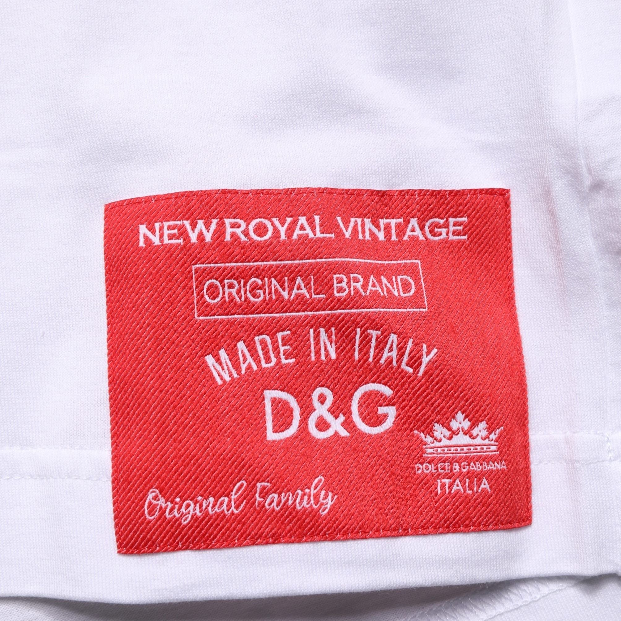 Dolce & Gabbana White Cotton Short Sleeves Crew Neck T-shirt
