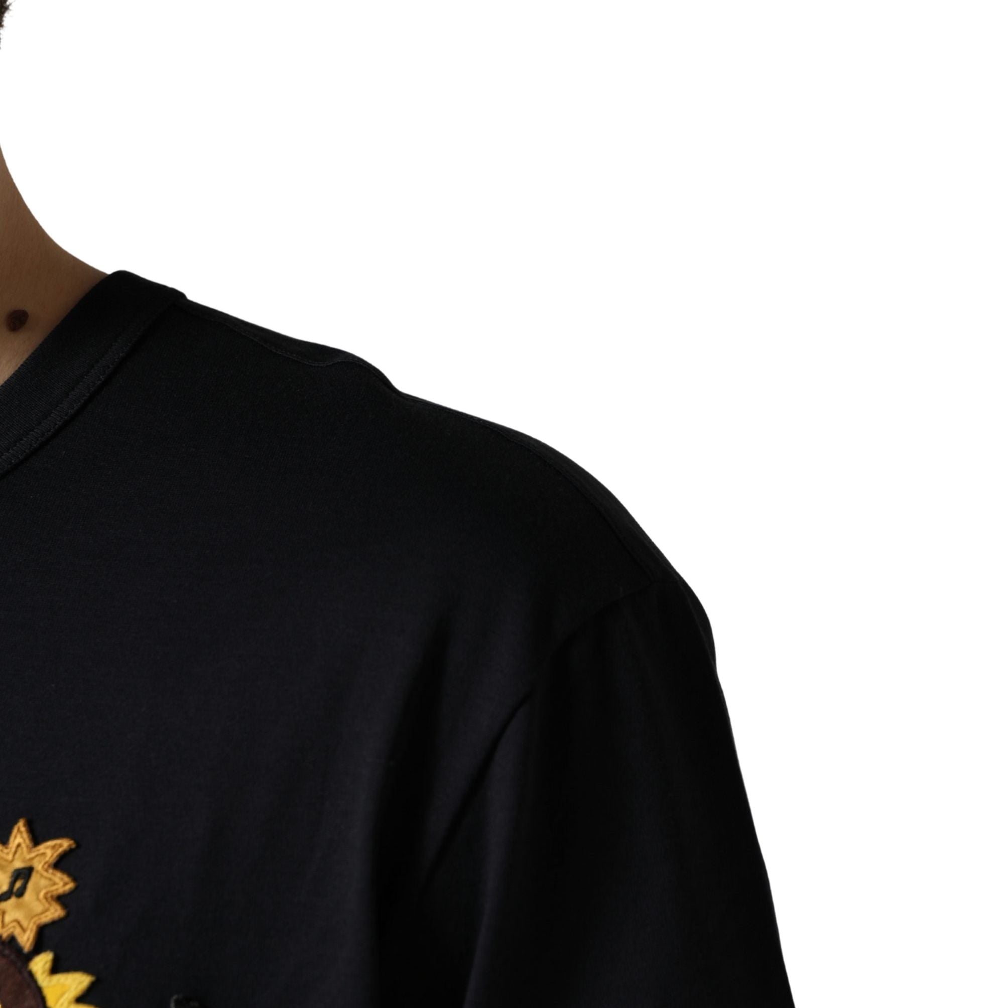 Dolce & Gabbana Black #DGFAMILY Patch Men Crew Neck T-shirt