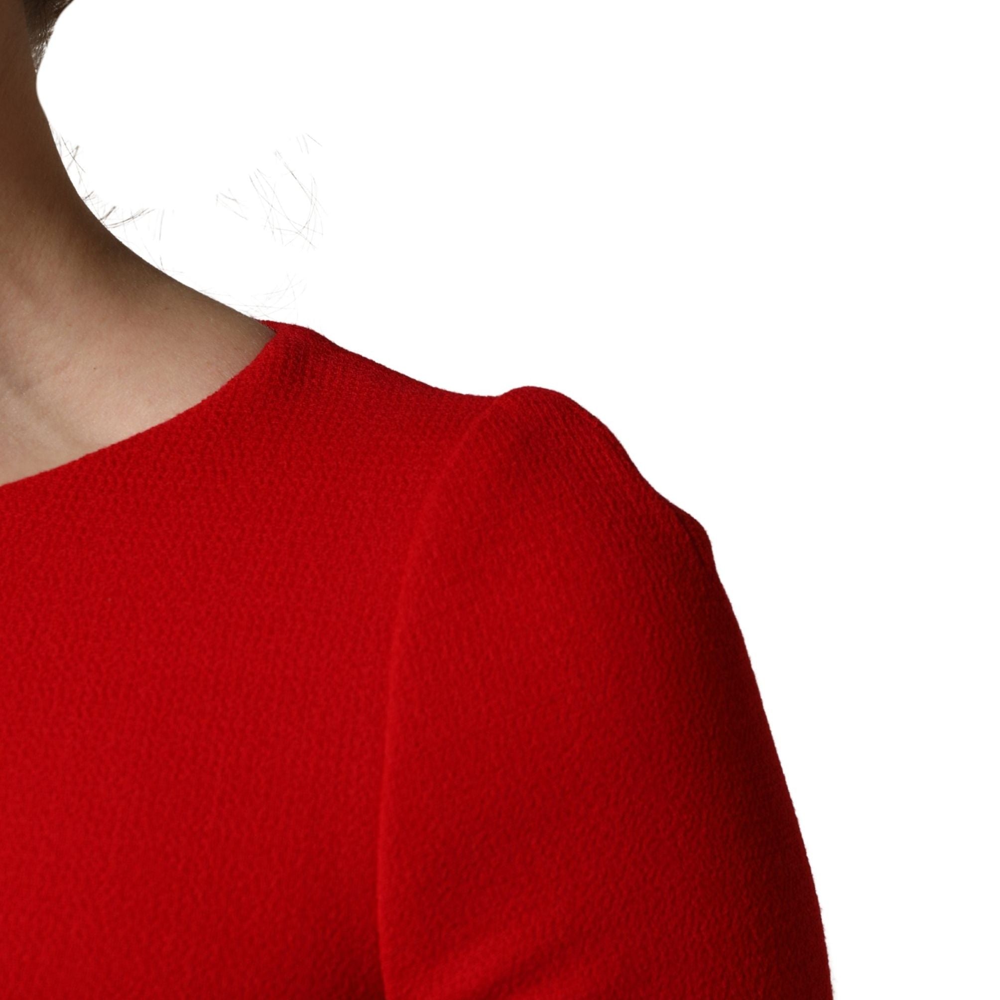Dolce & Gabbana Red Heart Emmbellished Wool Mini  Dress