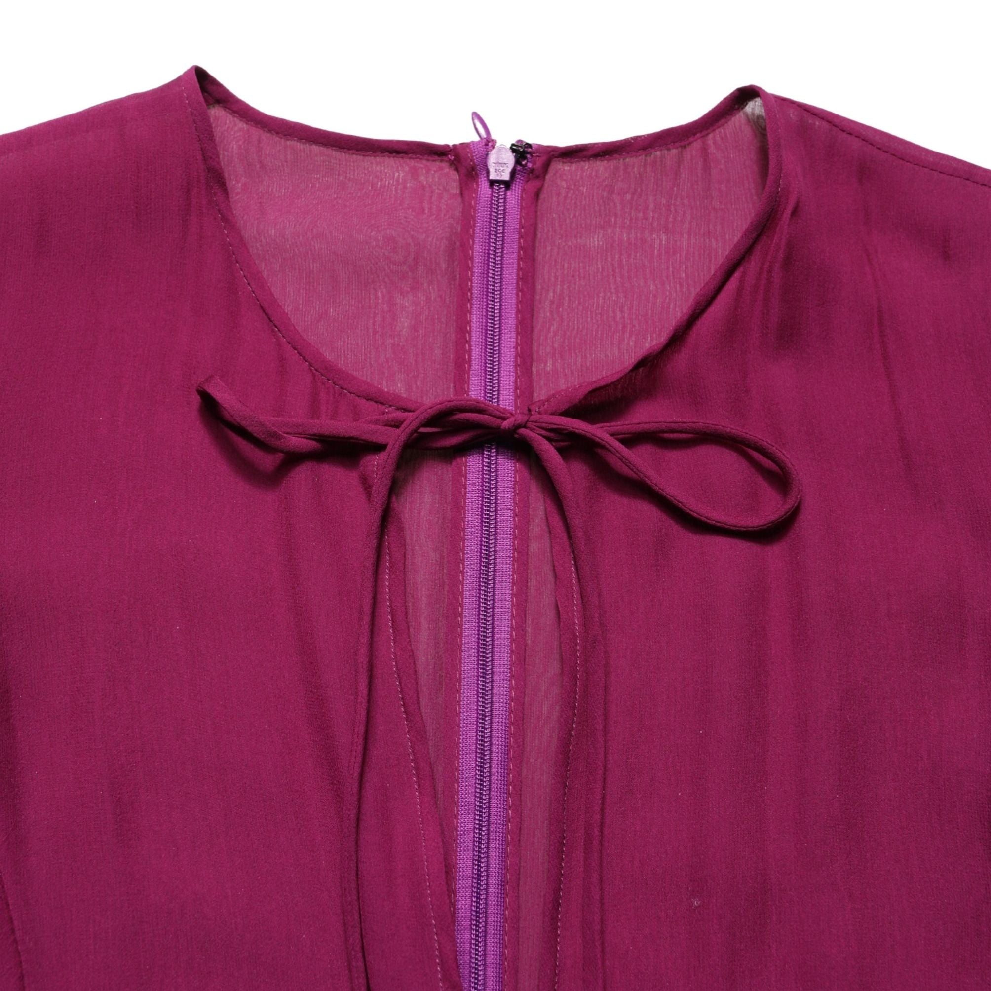 Dolce & Gabbana Purple Sheer Chiffon Silk Long Maxi Dress