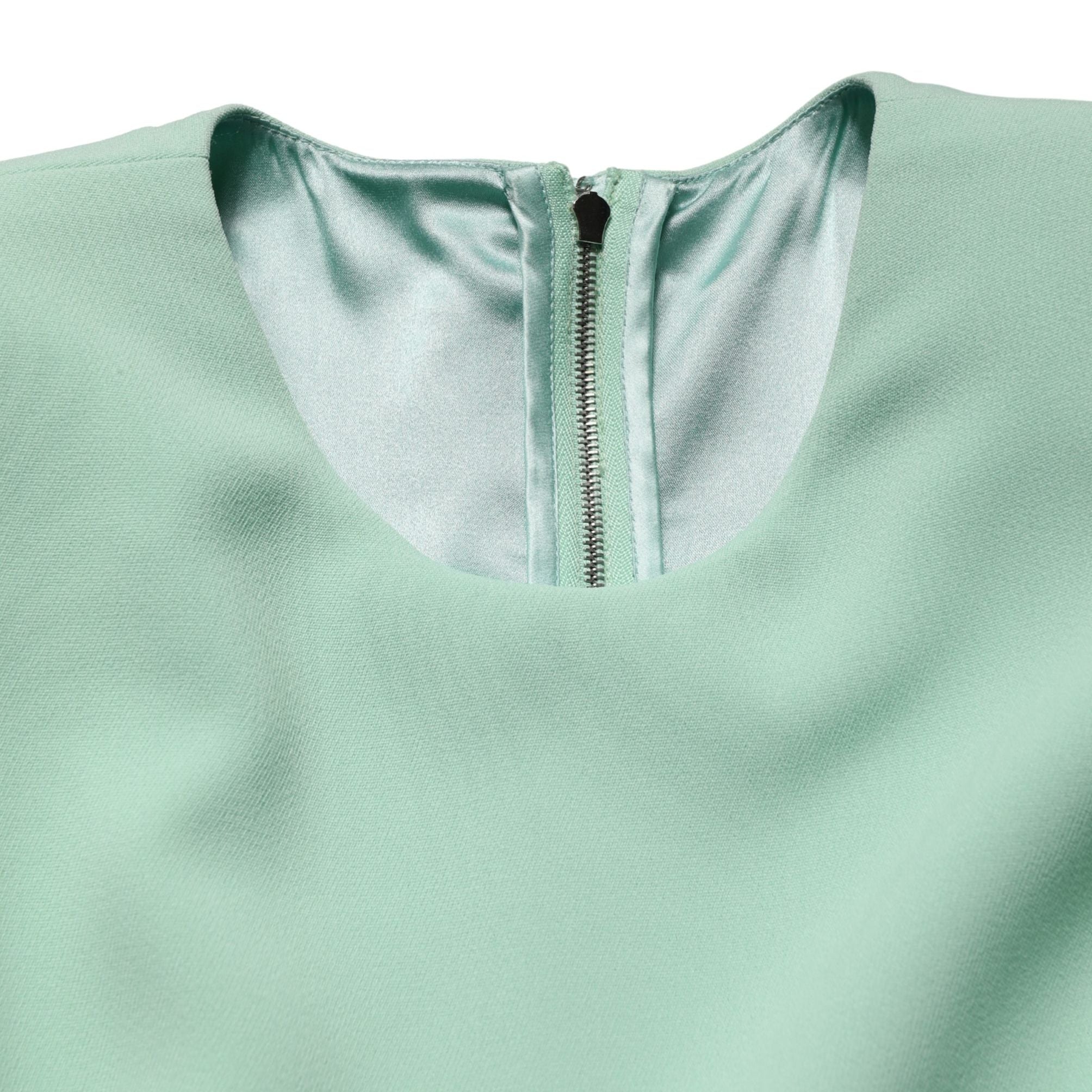 Dolce & Gabbana Green Viscose Long Sleeves Long Gown Dress