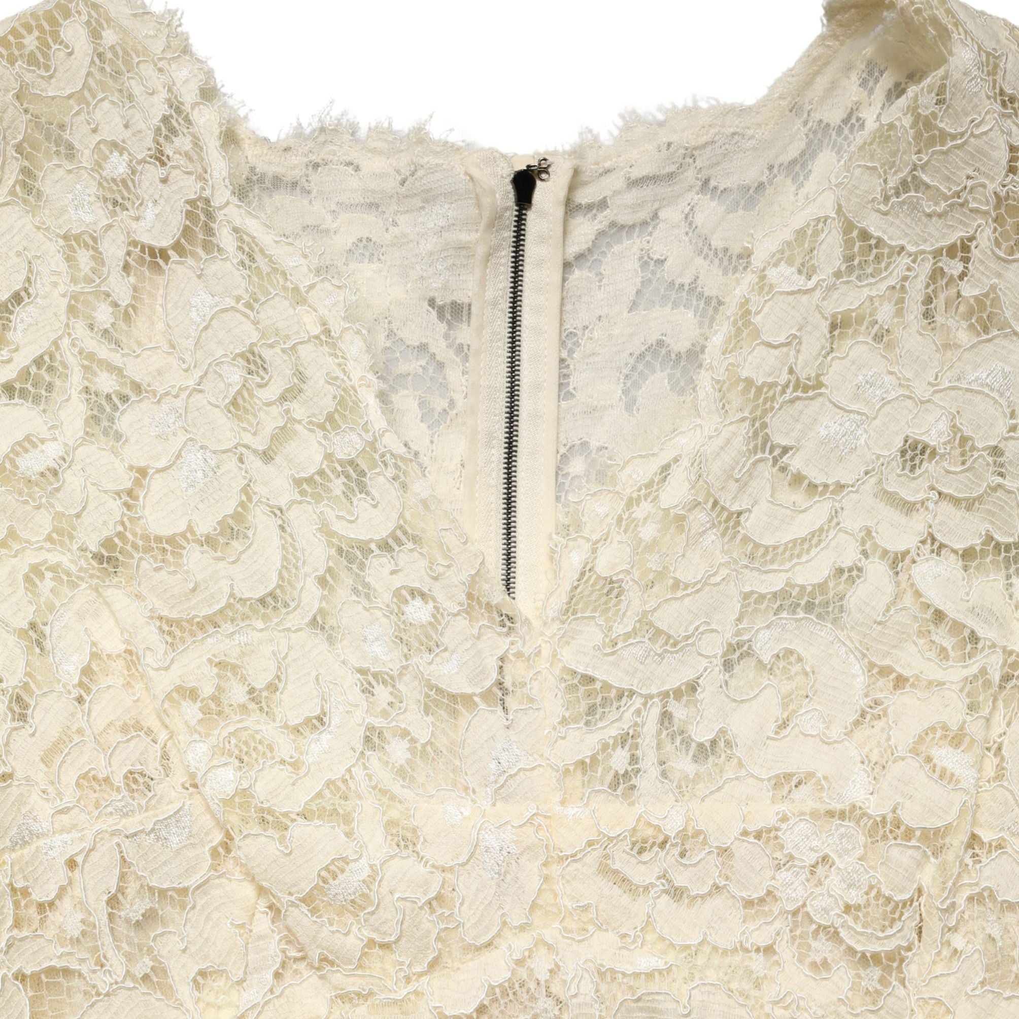 Dolce & Gabbana Off White Floral Lace Sheath Maxi Dress