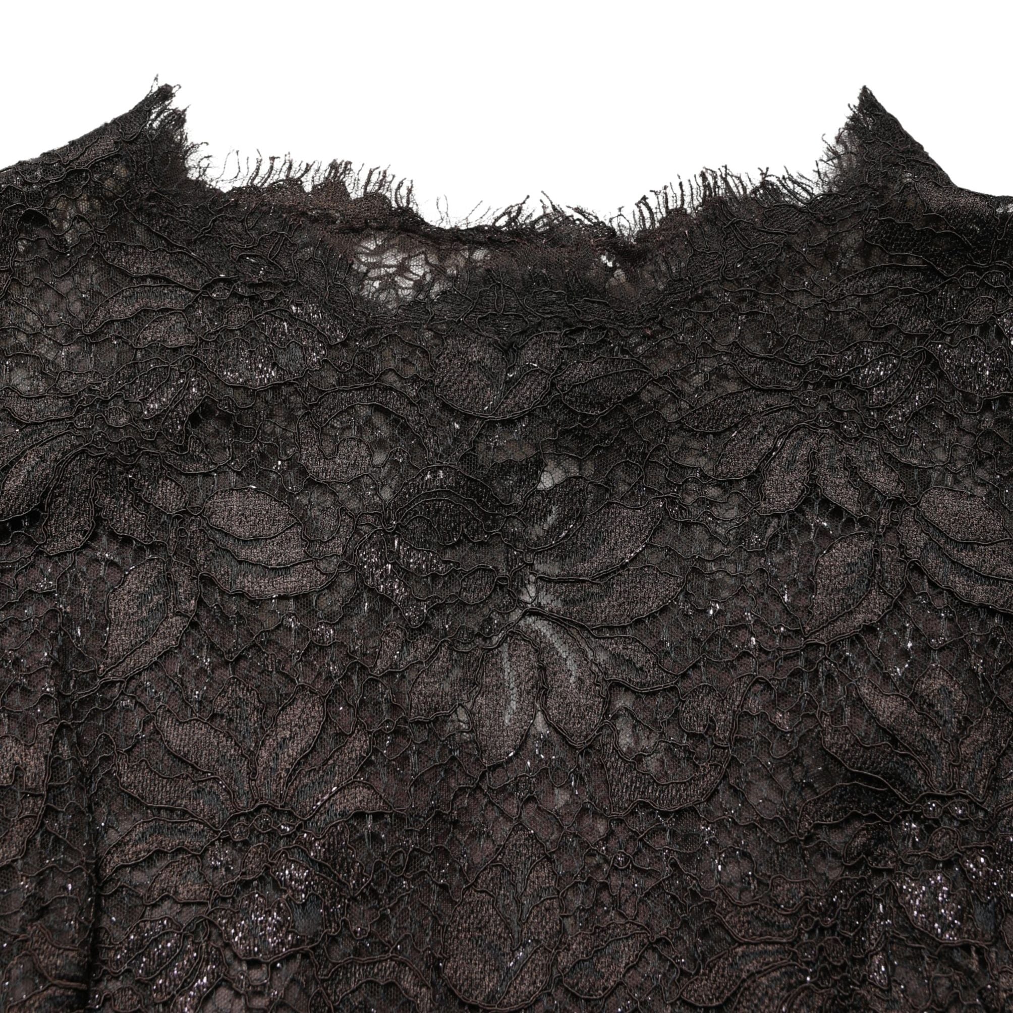 Dolce & Gabbana Black Floral Lace Sheath Long Maxi Dress