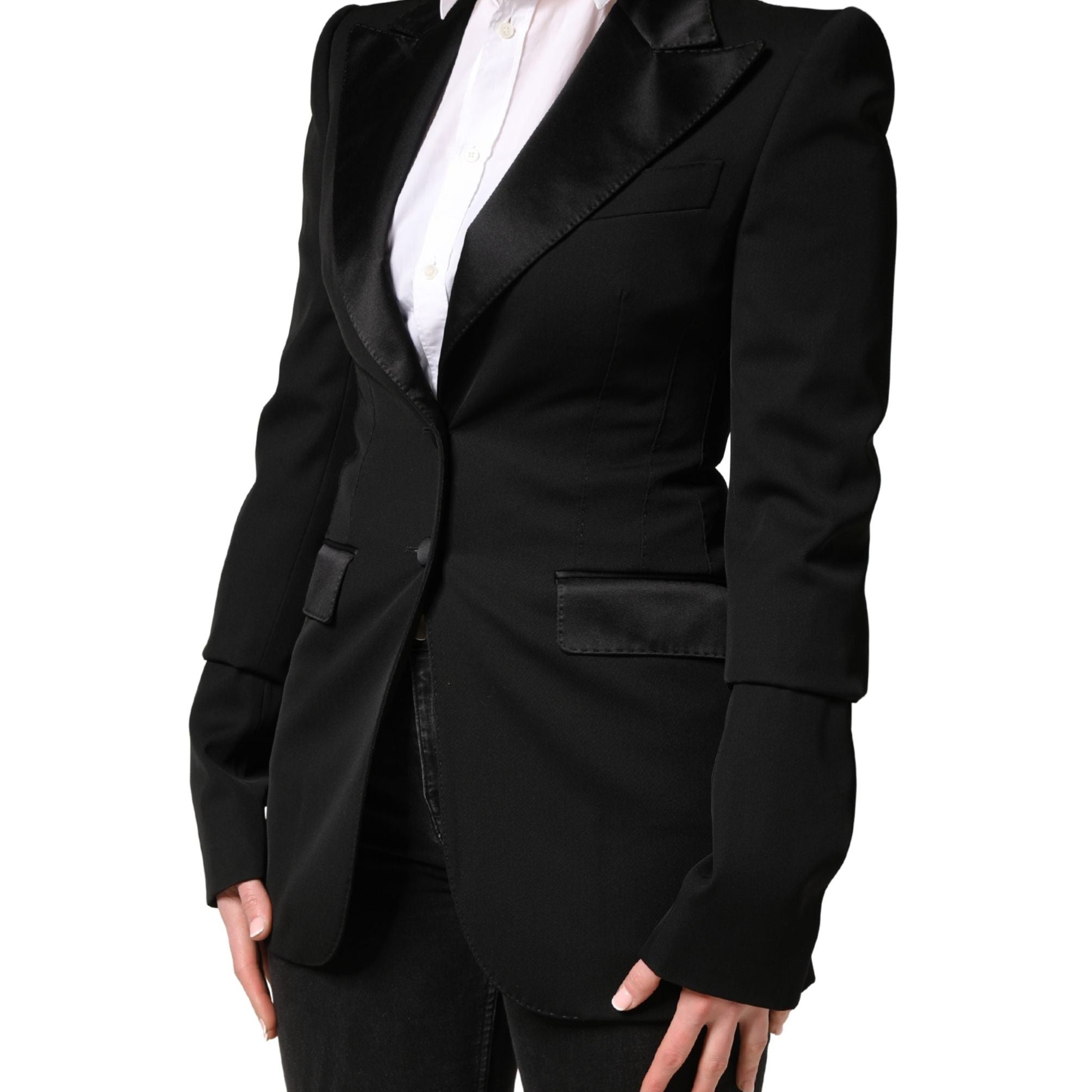 Dolce & Gabbana Black Wool Single Breasted Blazer Jacket
