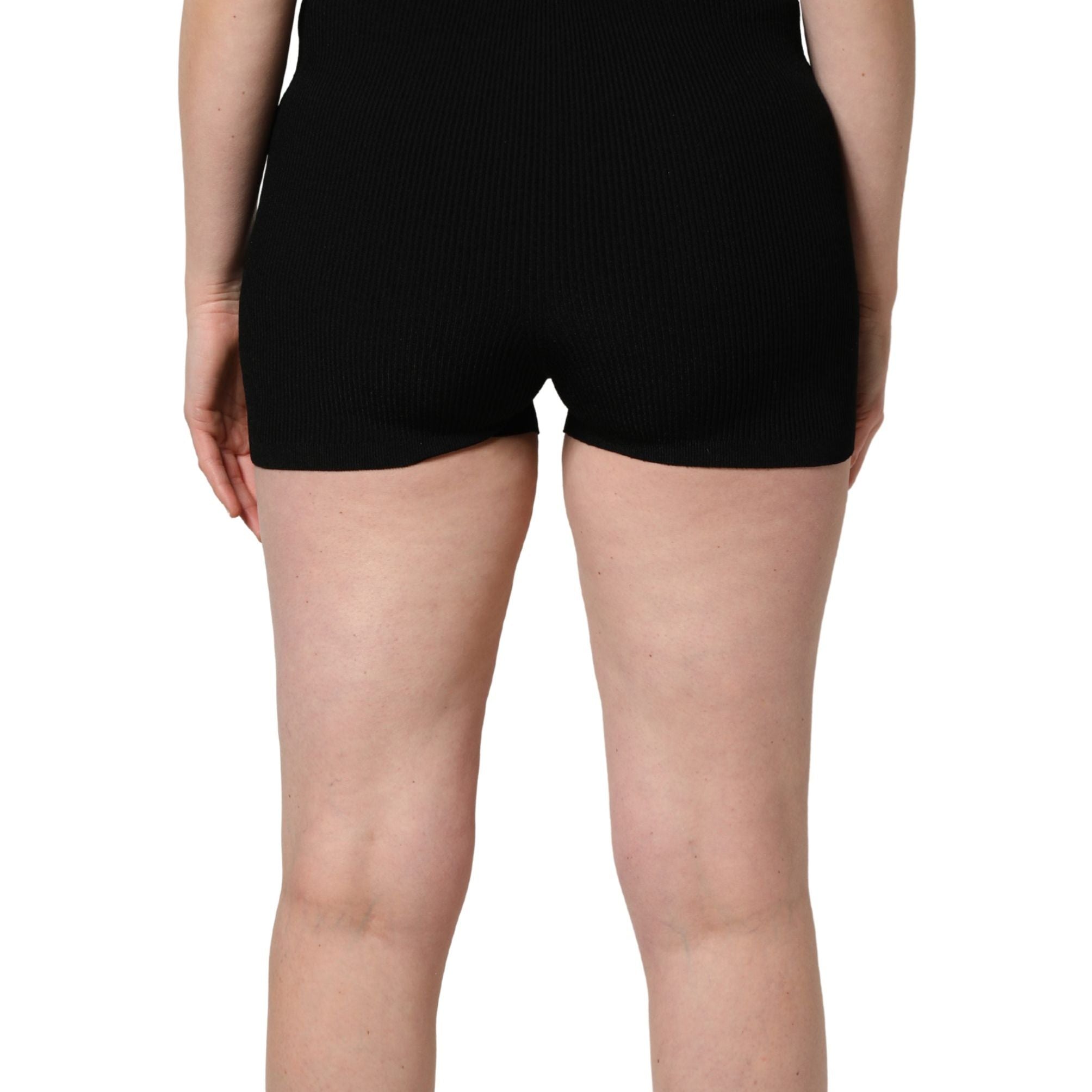 Dolce & Gabbana Black Viscose High Waisted Hot Pants Shorts