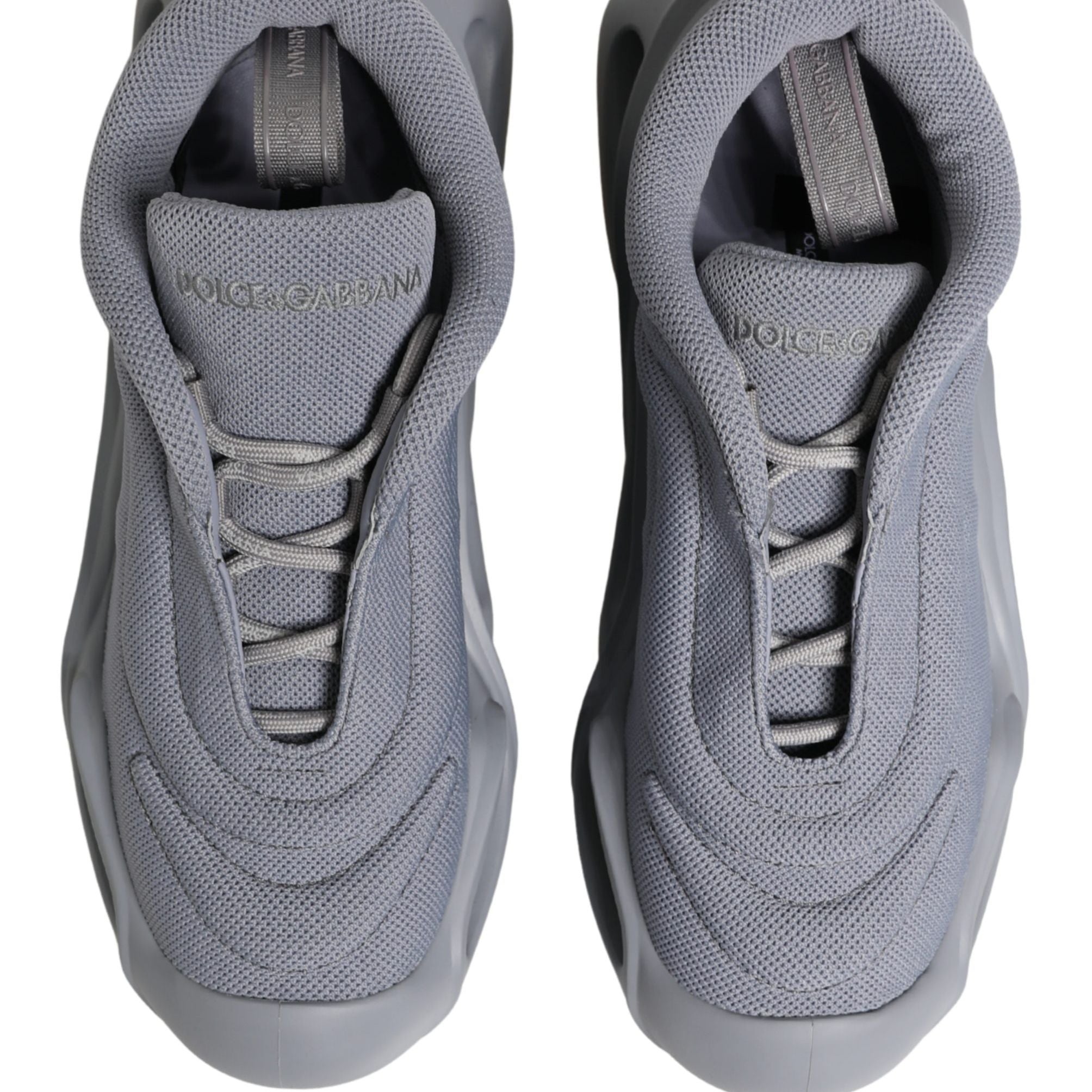 Dolce & Gabbana Gray Slip On Wave Low Top Sneakers