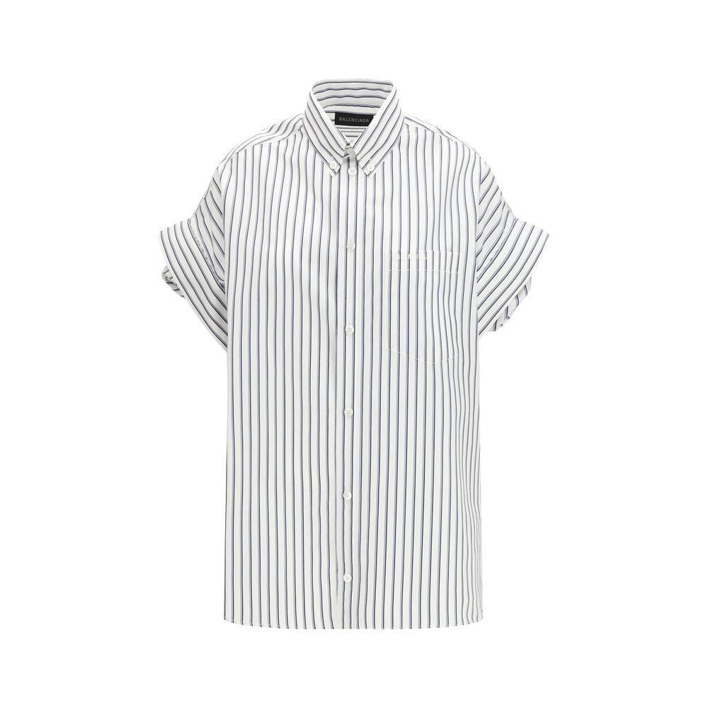Balenciaga White Cotton Shortsleeve Shirt