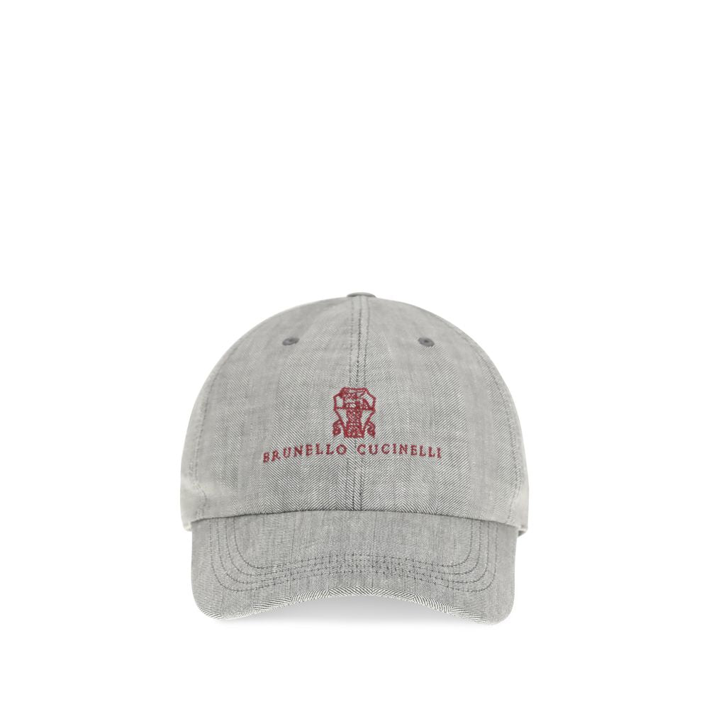 Brunello Cucinelli Gray Linen Cap (Baseball Hat)