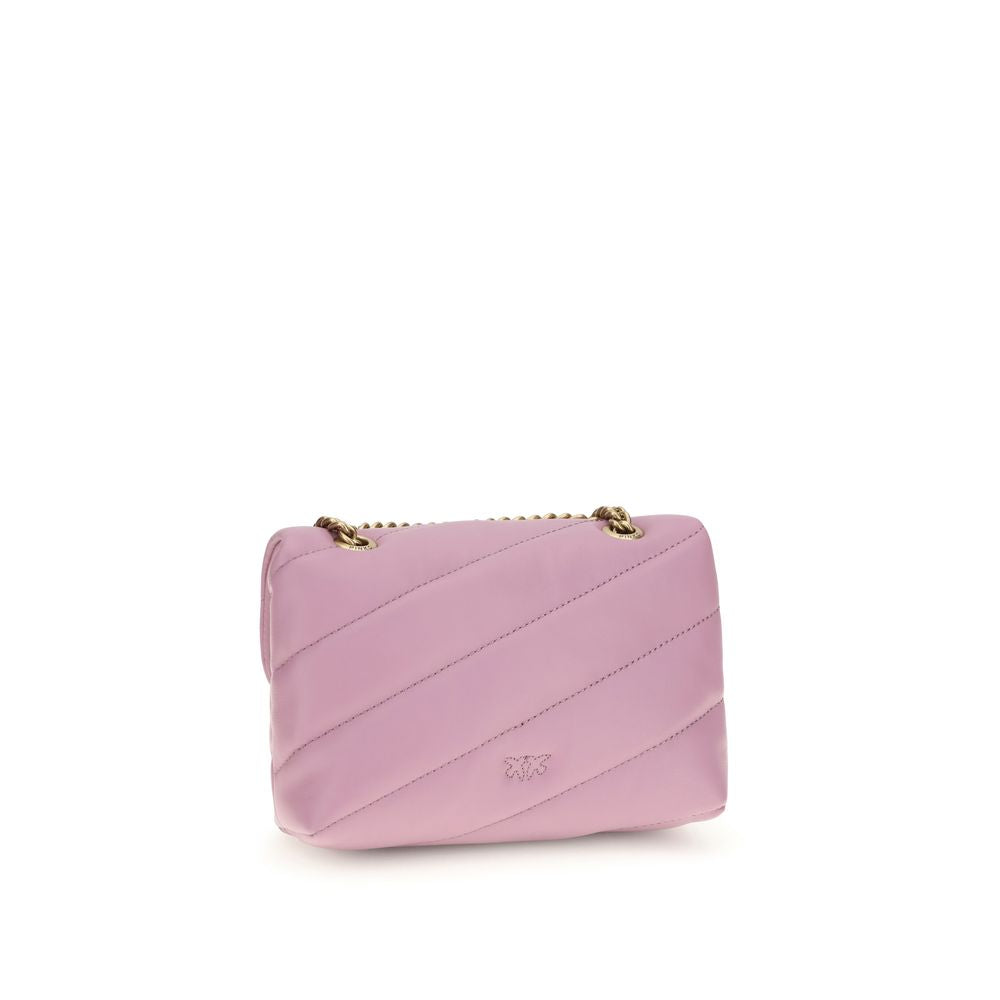 PINKO Purple Calf Leather Bos Taurus Shoulder Bag