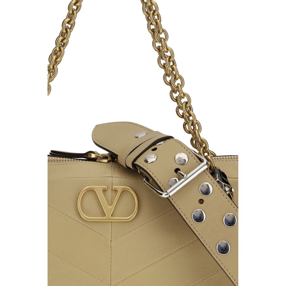 Valentino Garavani Beige Lamb Ovis Aries Aries Shoulder Bag