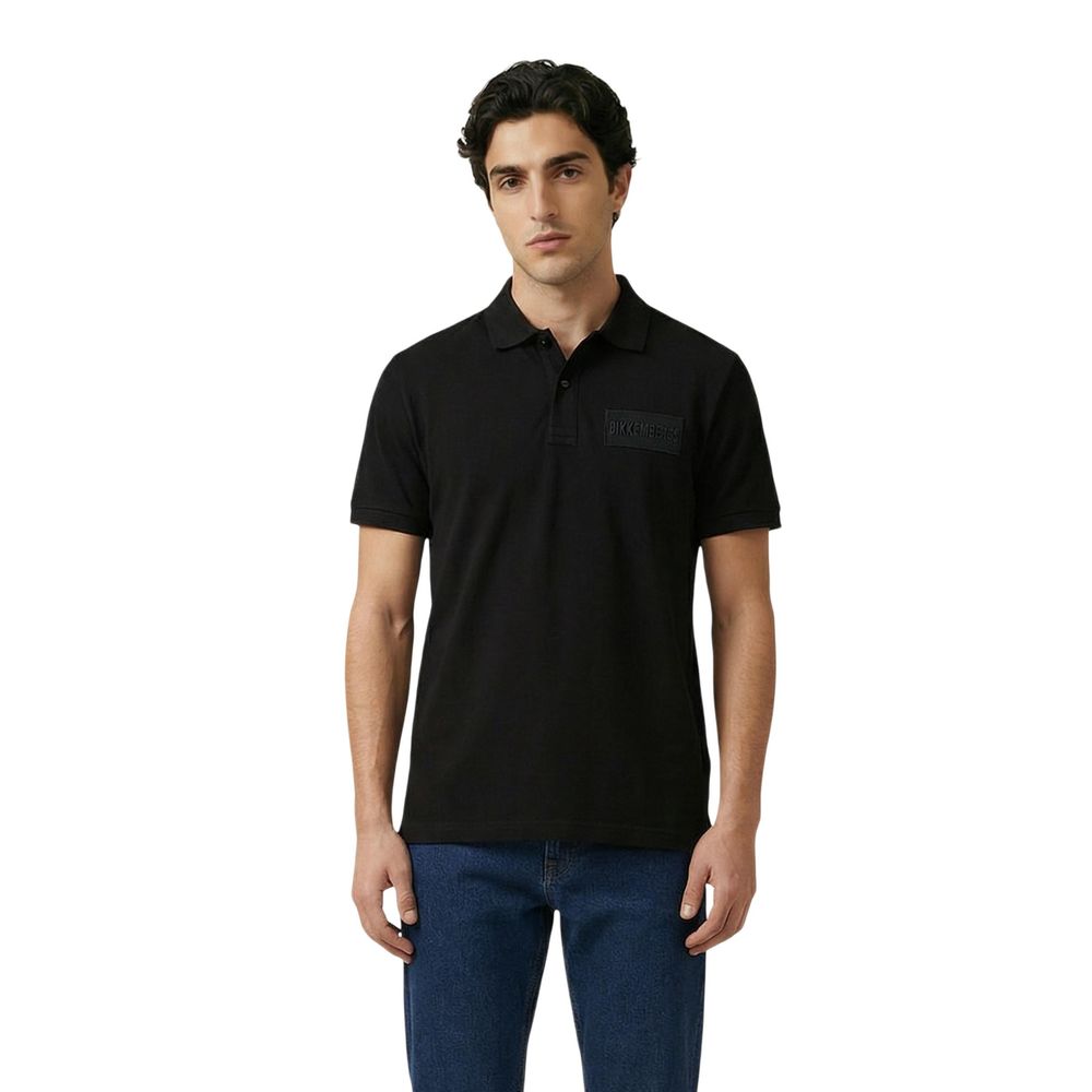 Bikkembergs Black Cotton Polo Shirt